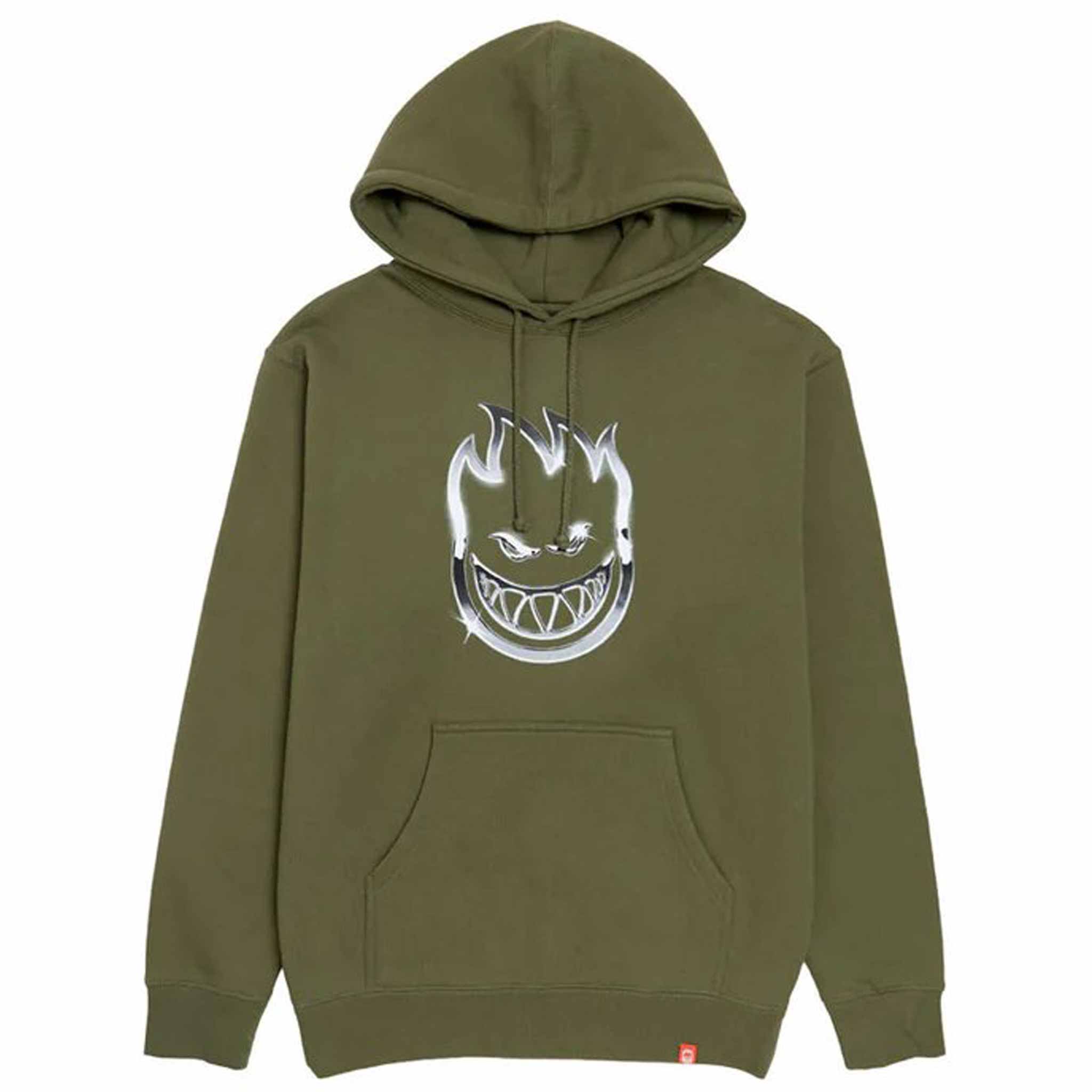 Spitfire Chrome Bighead Hood Army Green Sweatshirts