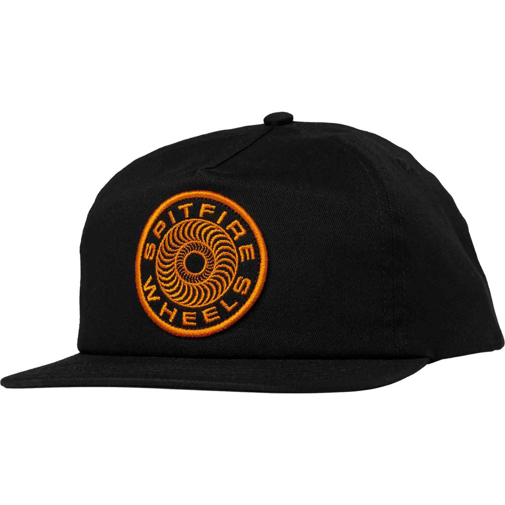 Spitfire Classic '87 Swirl Patch Snapback Hat Black Orange Hats