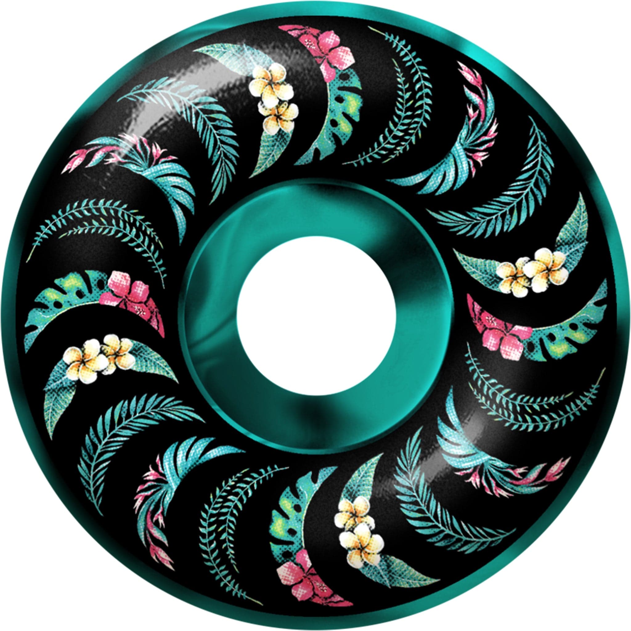 Spitfire F4 Team Floral Classic Skateboard Wheels Teal Black Swirl 99a 53mm Skateboard Wheels