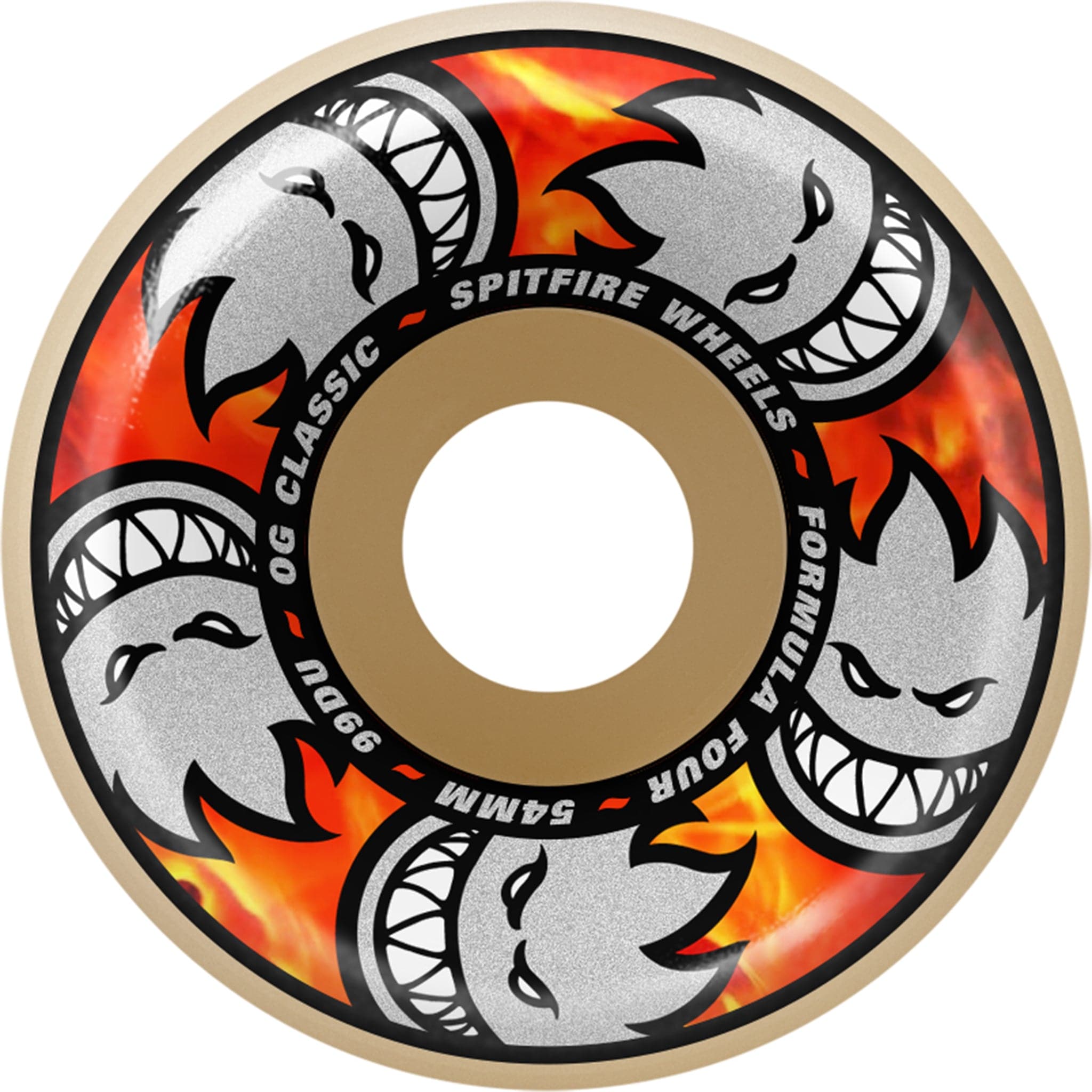 Spitfire F4 Team Multiball OG Classic Natural Skateboard Wheels 99a 54mm Skateboard Wheels