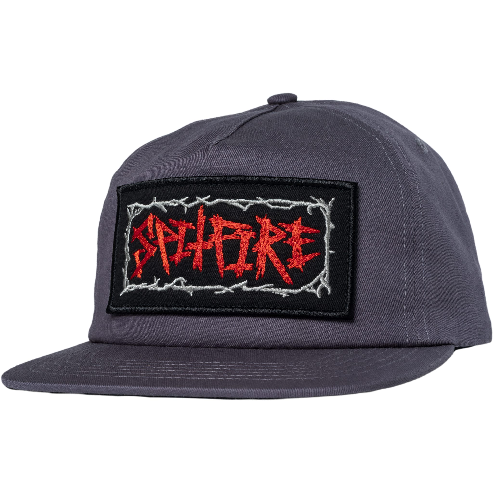 Spitfire Gas Mask Script Patch Snapback Hat Charcoal Hats