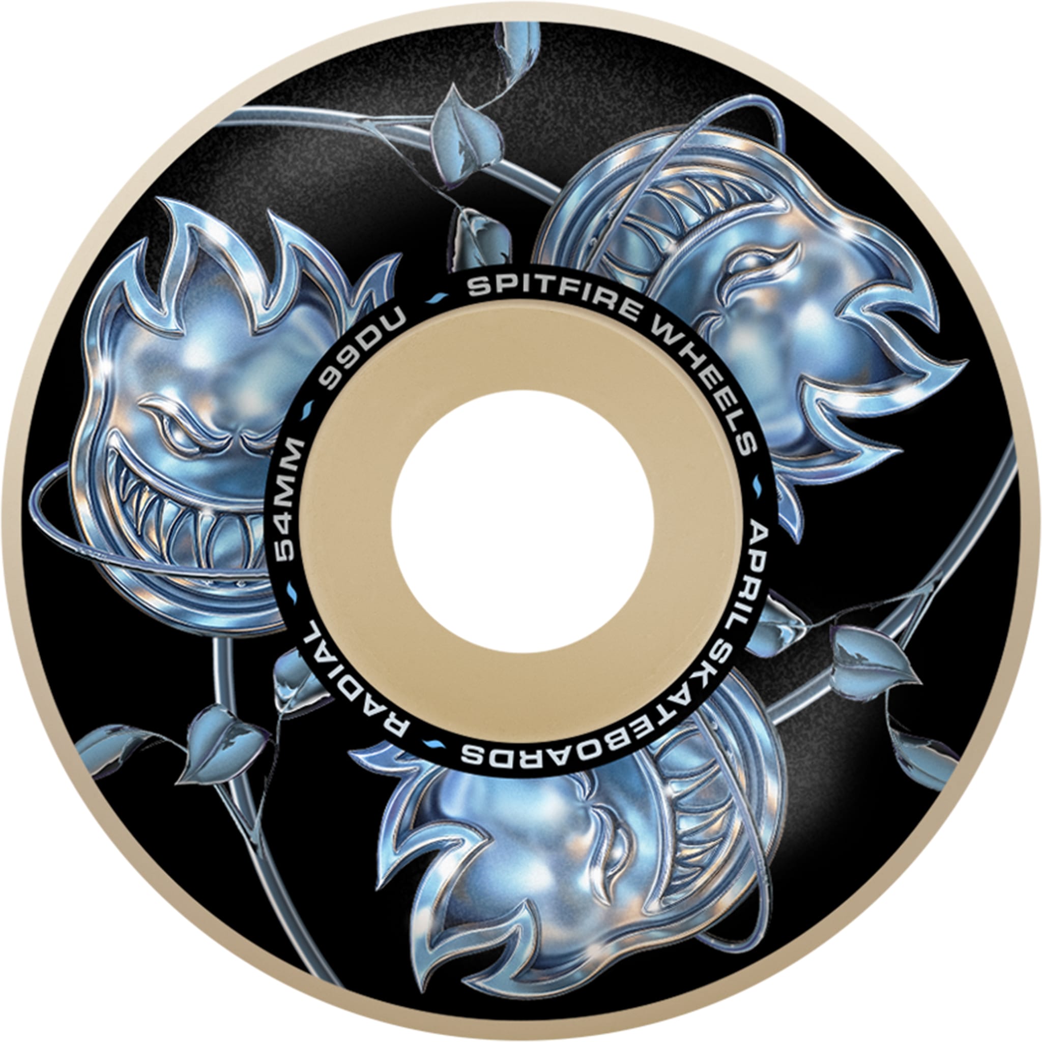 Spitfire X April F4 99d Chrome Rose Bighead Radials 54mm Skateboard Wheels Skateboard Wheels