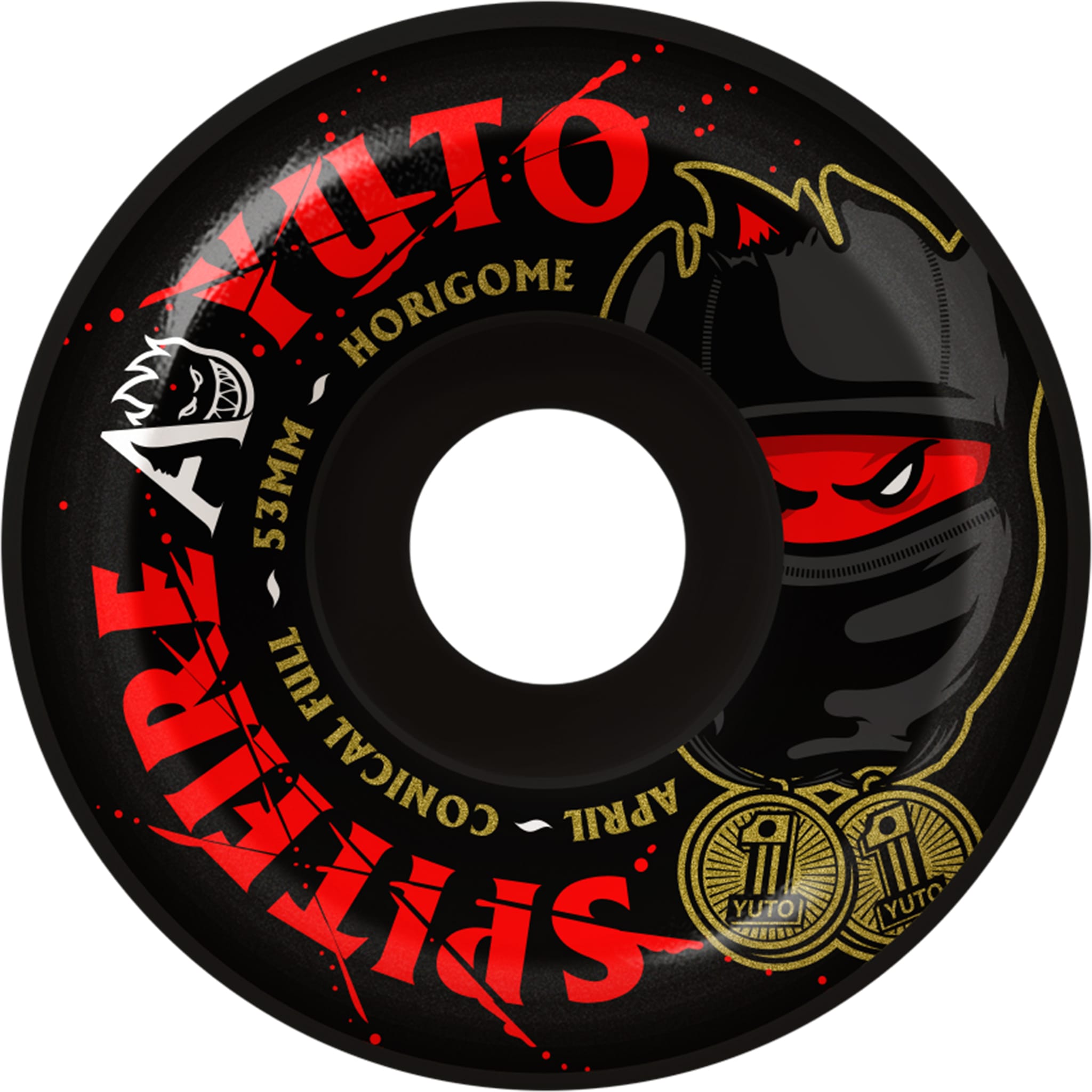 Spitfire X April F4 99d Yuto Horigome Conical Full 53mm Skateboard Wheels Black Skateboard Wheels