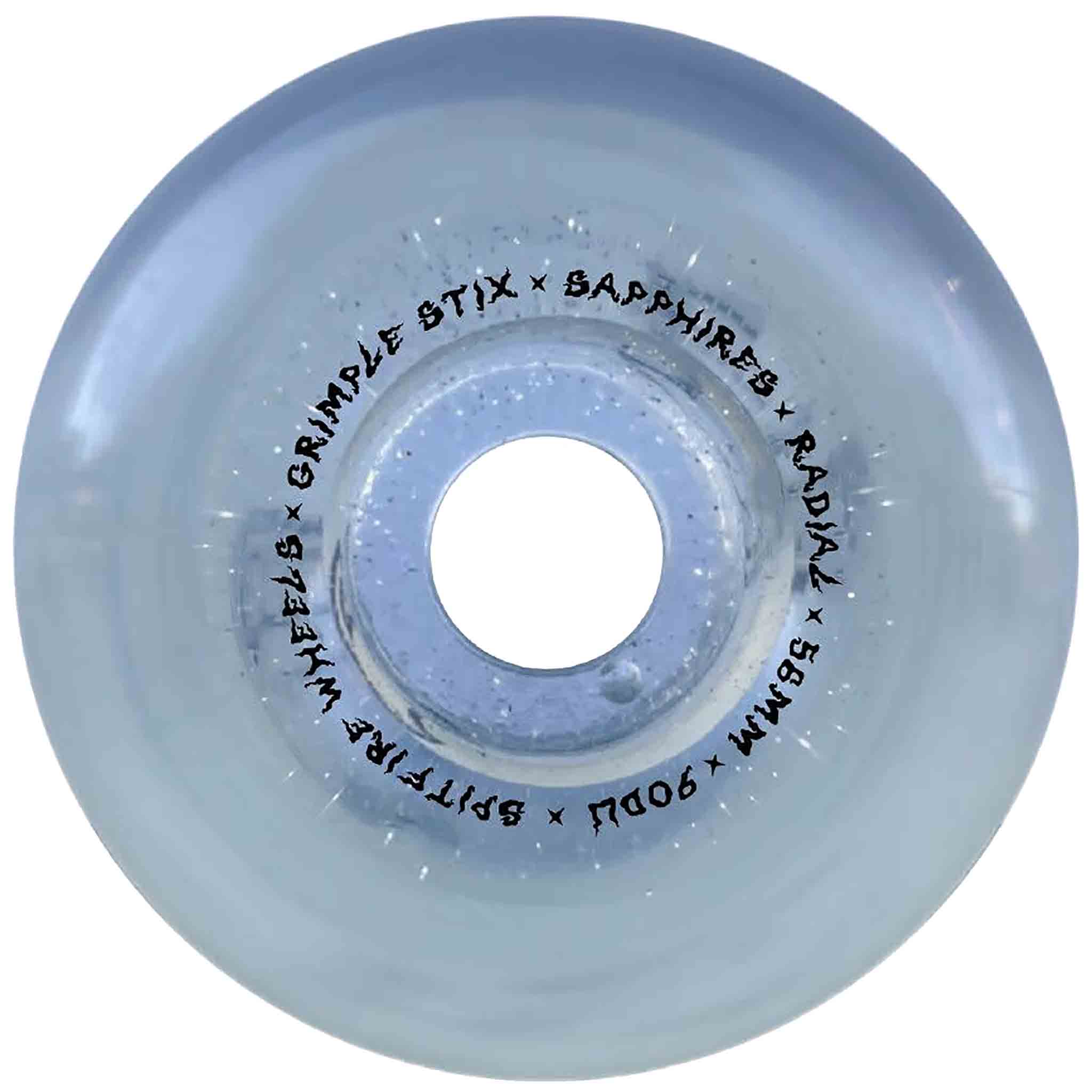 Spitfire x Grimple Stix 58mm Formula Four 90D Sapphires Grimple Dust Clear/Silver Glitter Skateboard Wheels