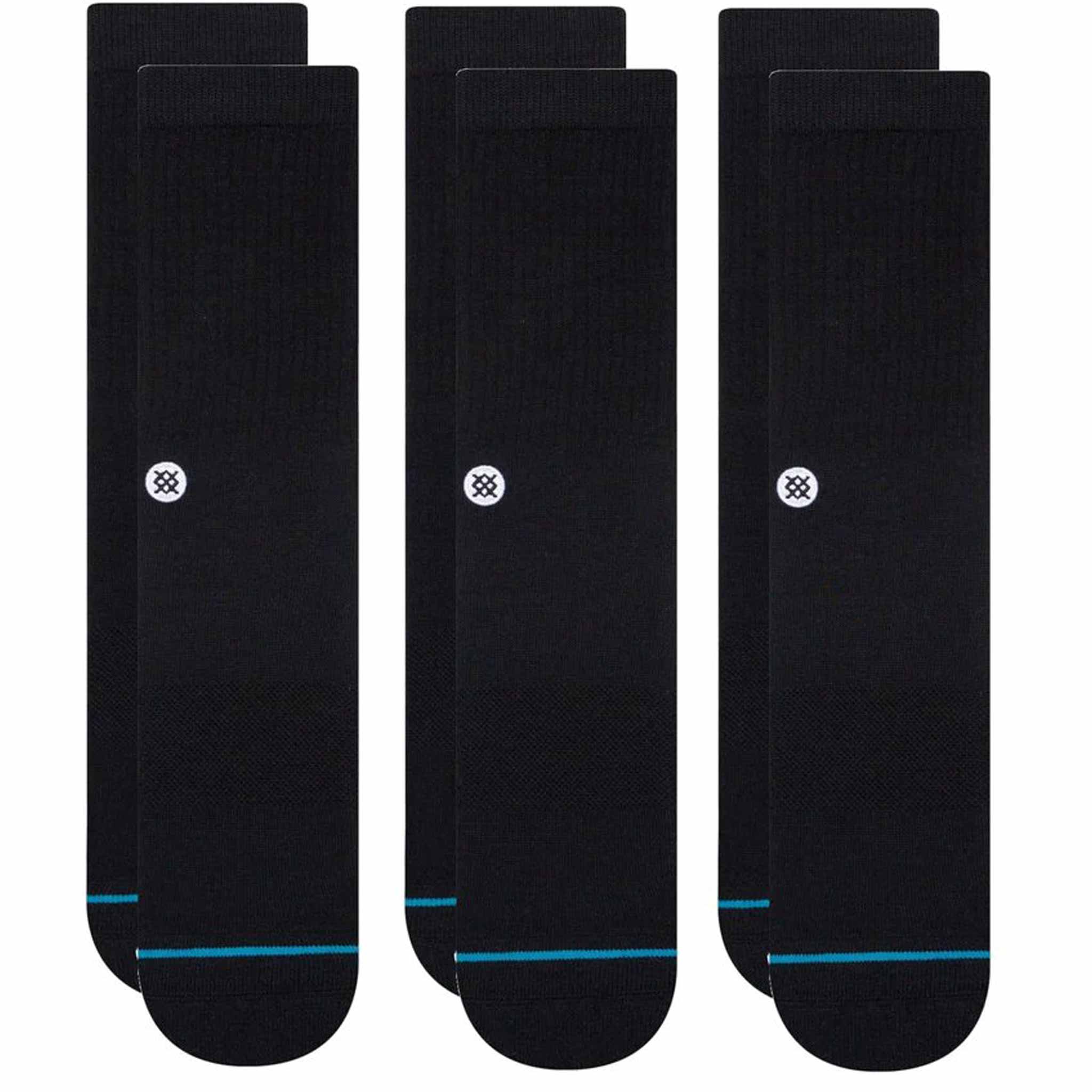 Stance Icon Crew Sock 3 pack Black Socks