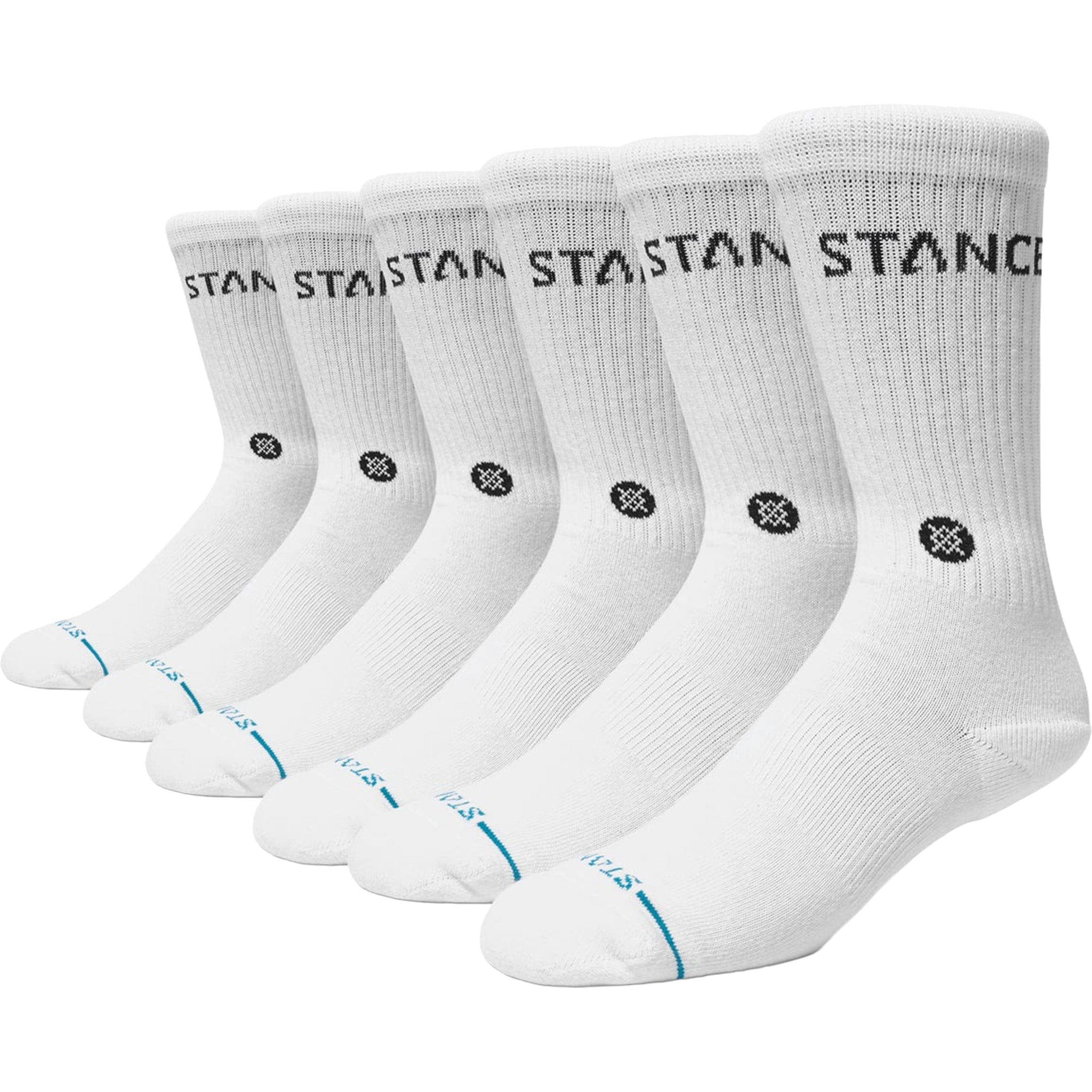 Stance Origin Crew Socks 6 Pack White Socks