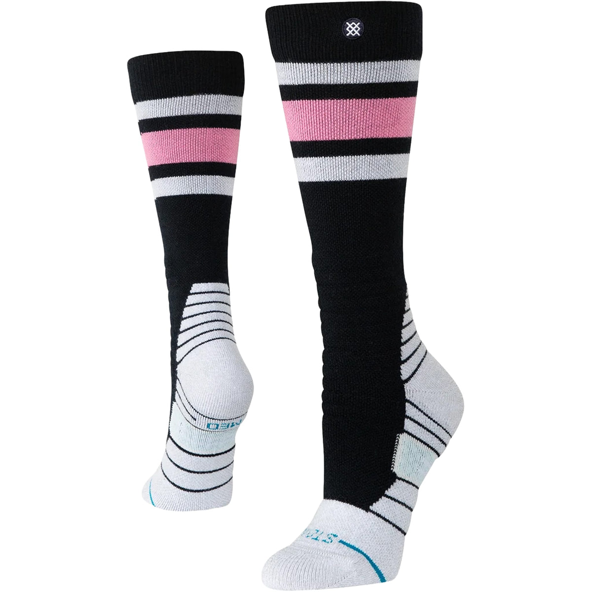 Stance Women's Boyd Mid Black Wool OTC Snow Socks Snowboard Socks