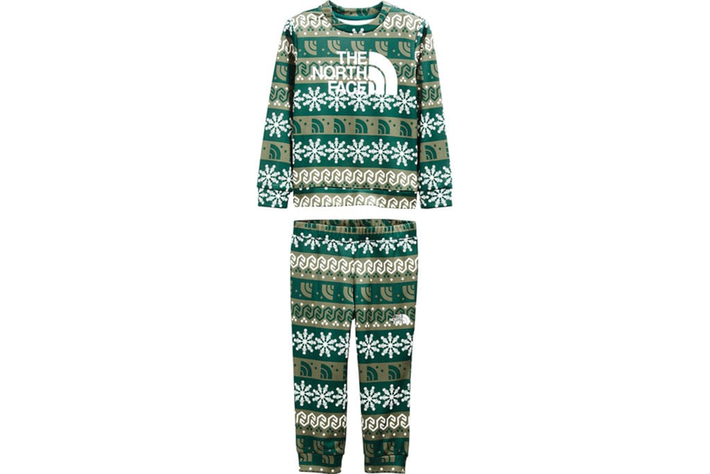 The North Face Toddler Surgent Crew Set Night Green Halfdome Fairisle Print Youth Thermal