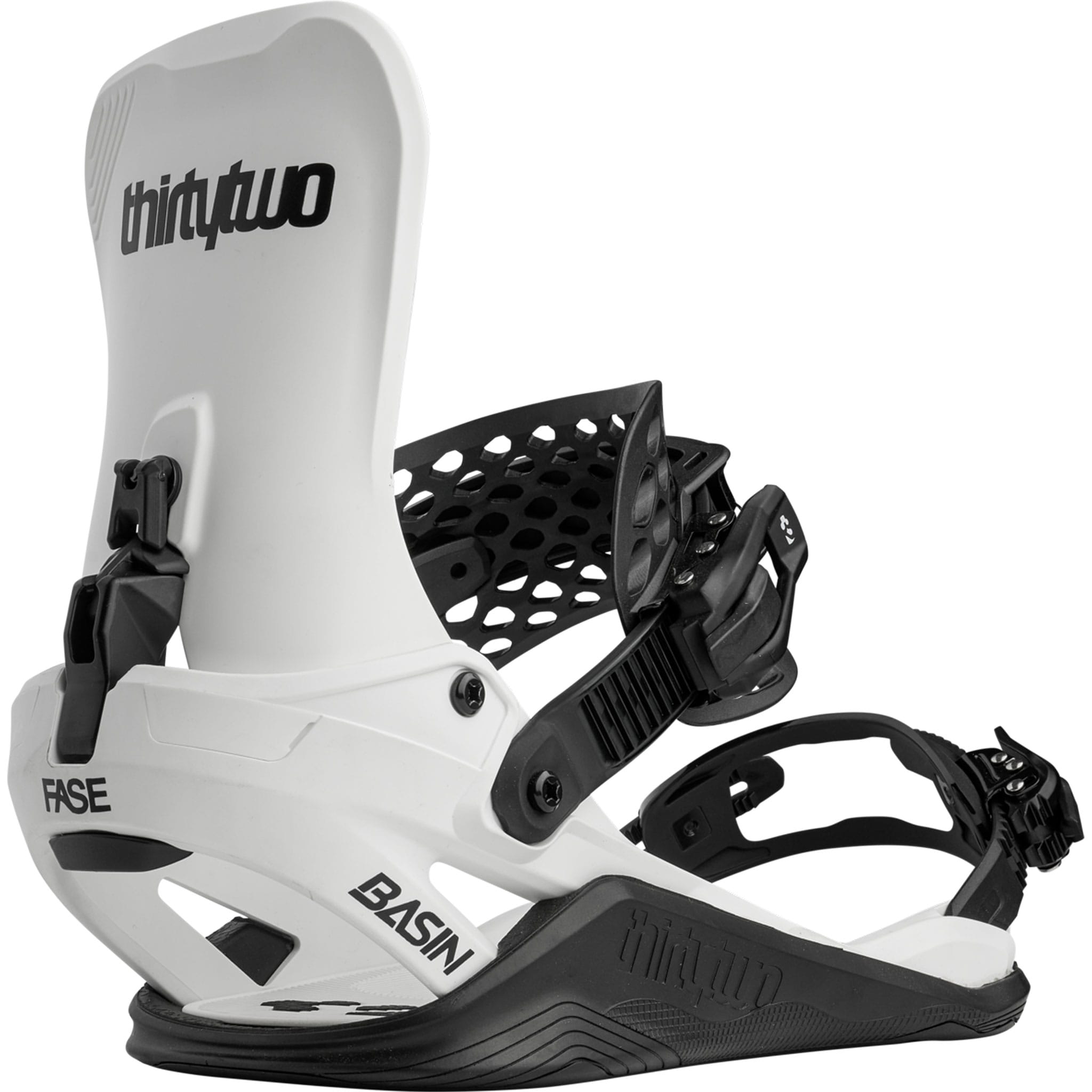 ThirtyTwo Basin FASE Snowboard Bindings White 2027 Mens Snowboard Bindings