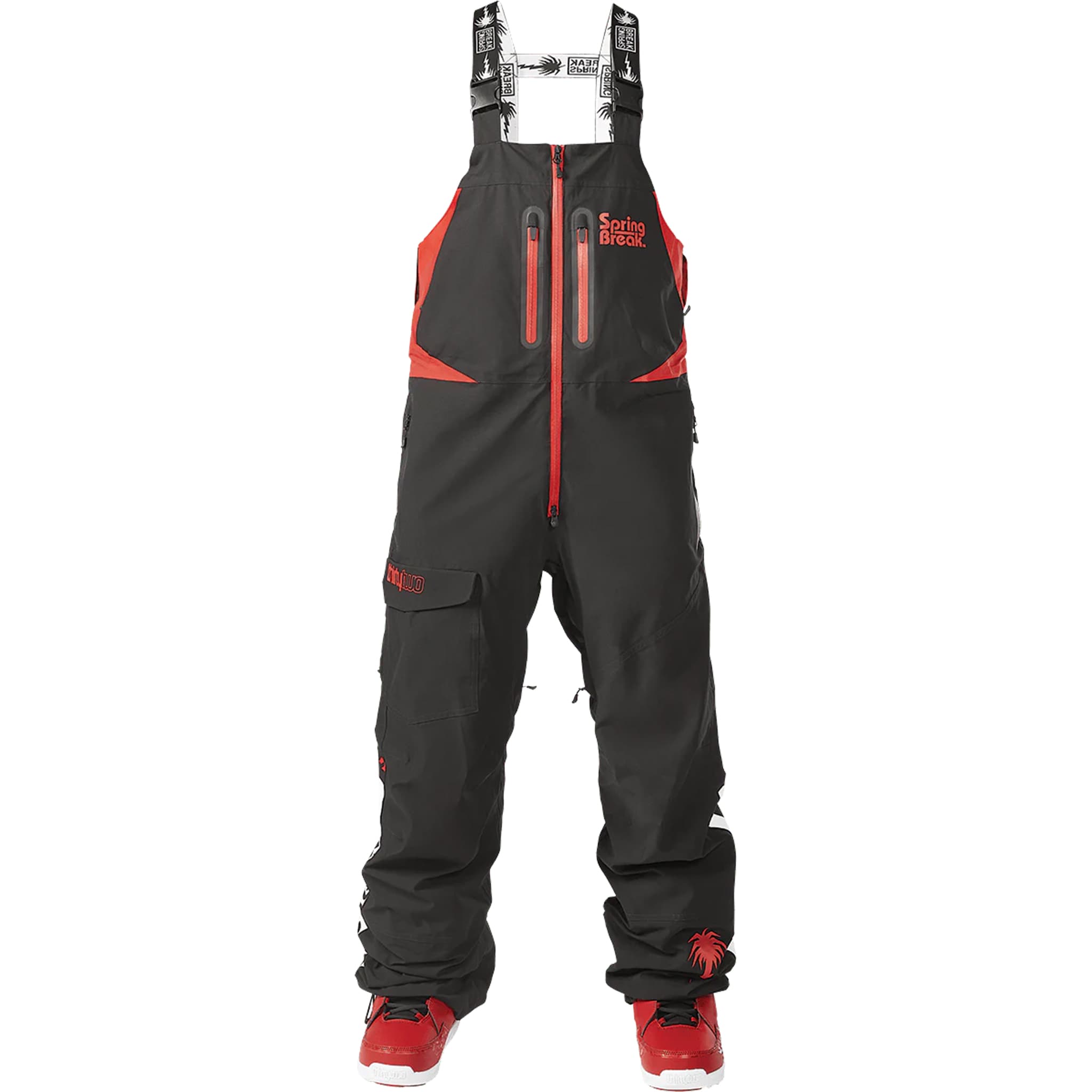 ThirtyTwo Spring Break X Powder Bib Red Black Mens Snowboard Pants