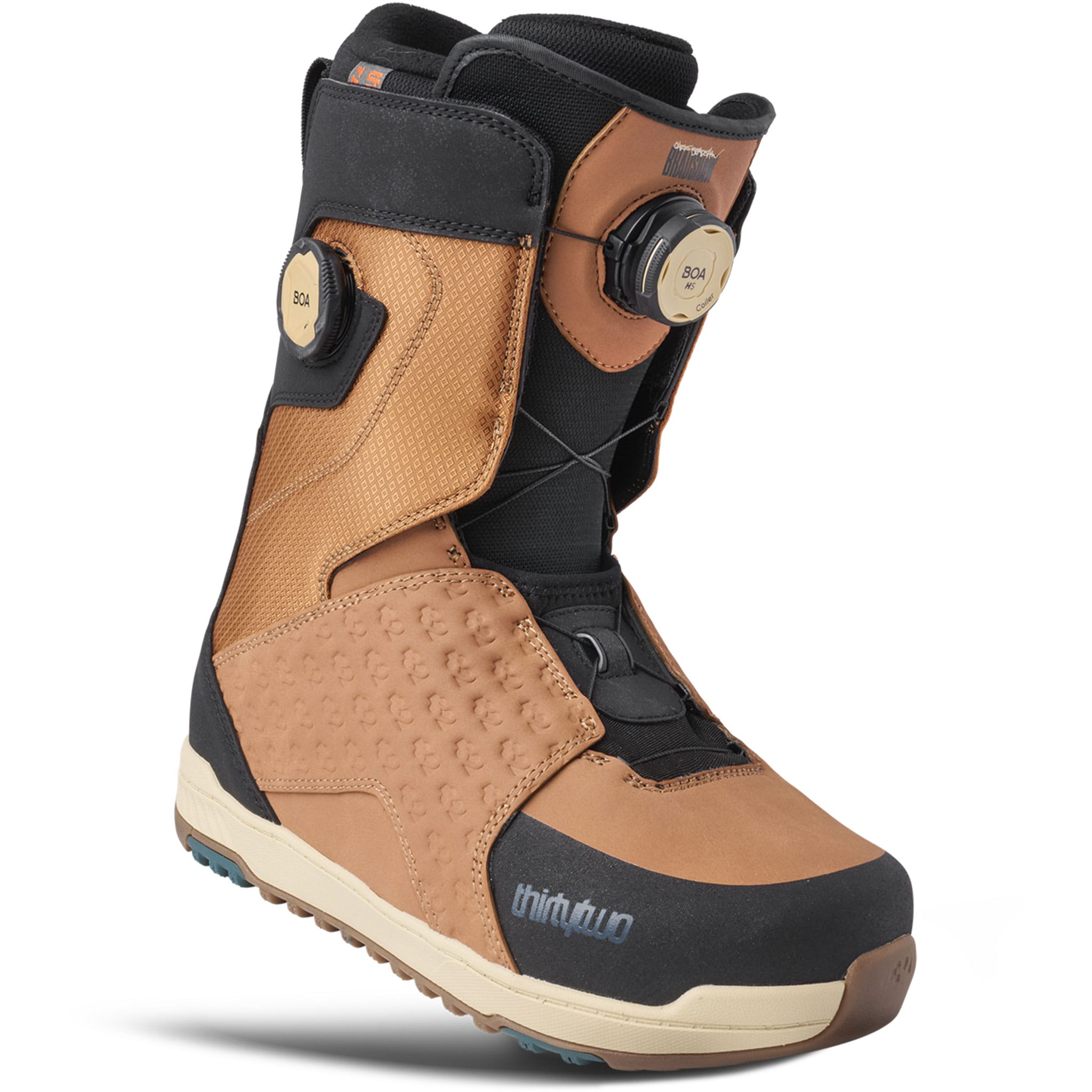ThirtyTwo X Bradshaw Lashed Double Boa Snowboard Boot Brown Black 2027 Mens Snowboard Boots
