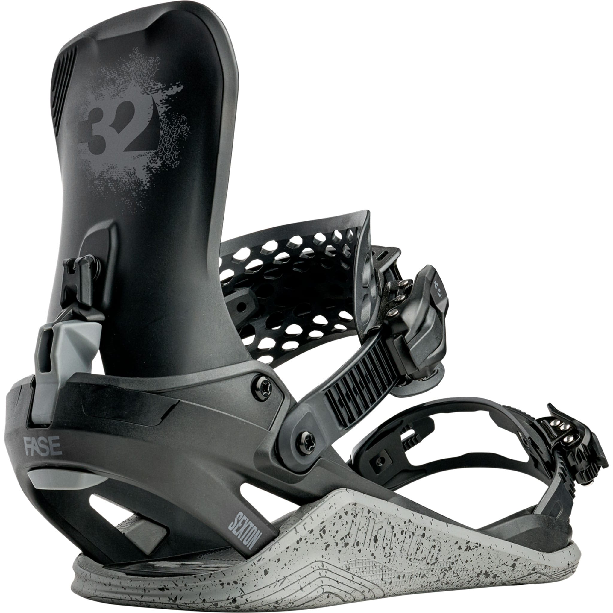 ThirtyTwo X Public Basin FASE Snowboard Bindings Black Gray 2027 Mens Snowboard Bindings