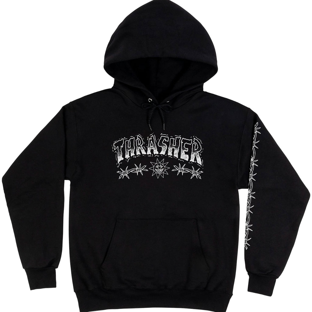 Thrasher Barbed Hood Black Sweatshirts