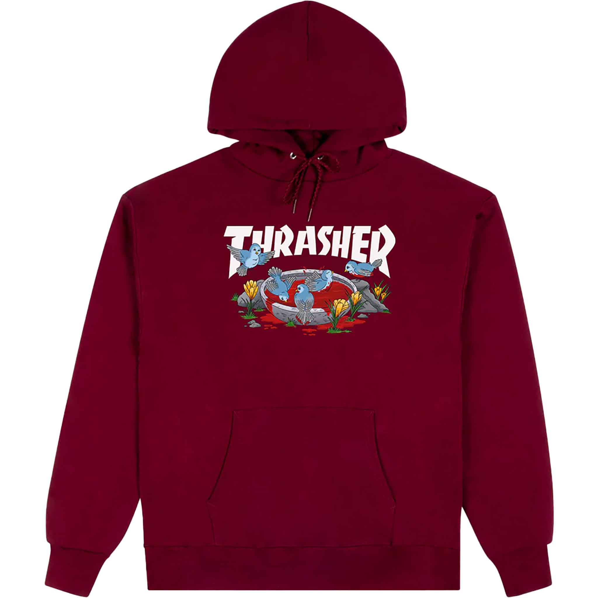 Thrasher Blood Bath Hoodie Maroon – Sweatshirt - Sanction Skate
