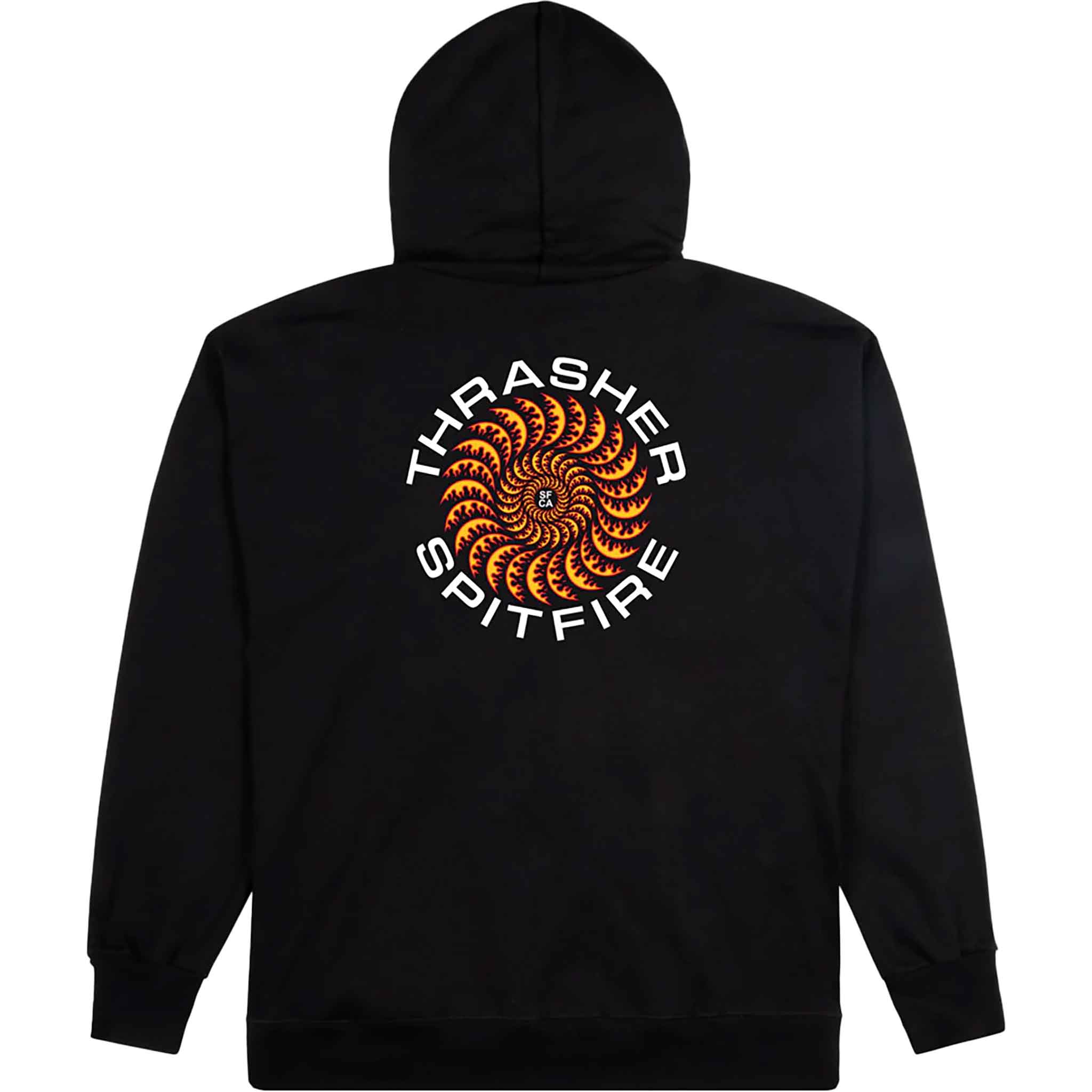 Thrasher X Spitfire Big Head Outline Hoodie Black Sweatshirts