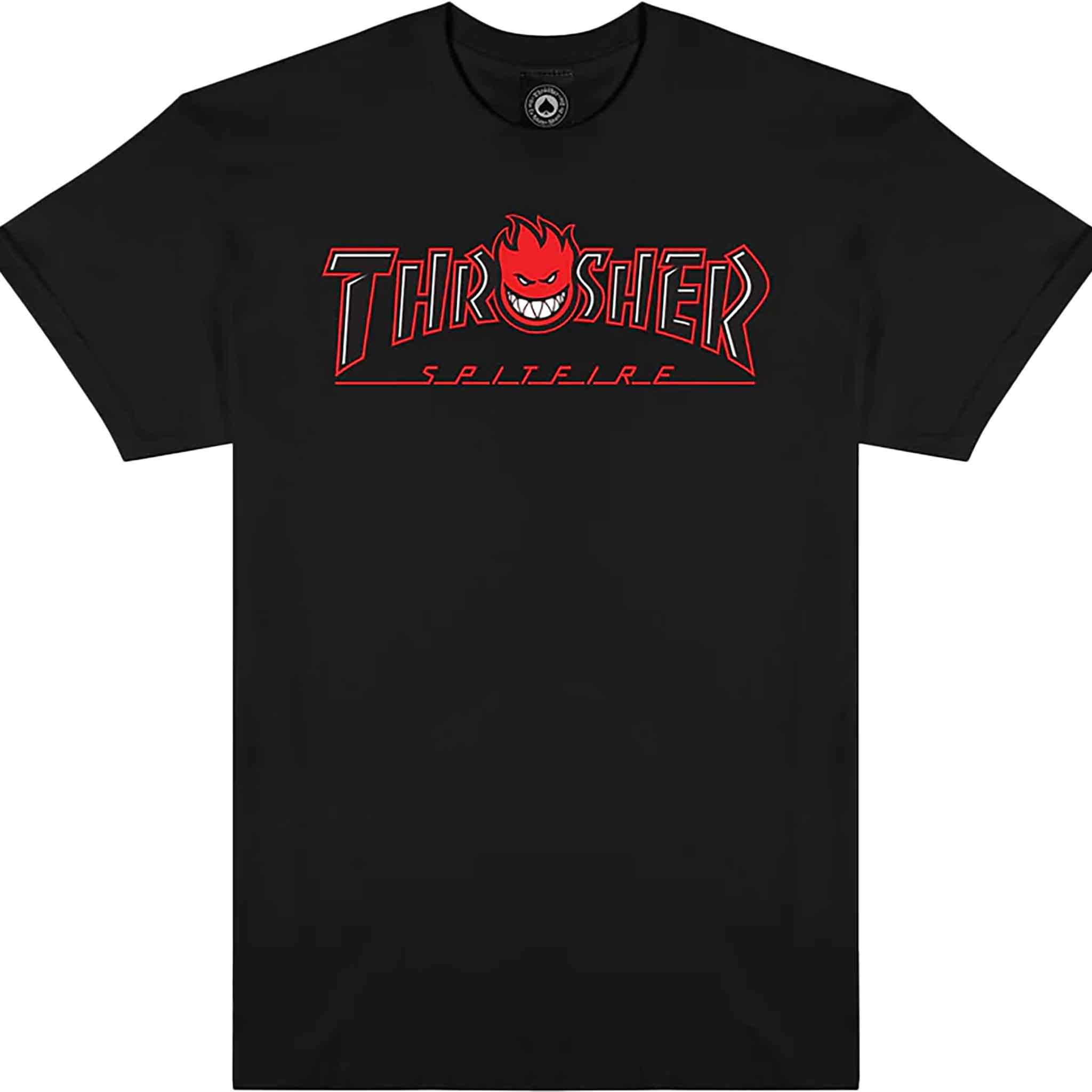 Thrasher X Spitfire Big Head Outline Tee Black T Shirt