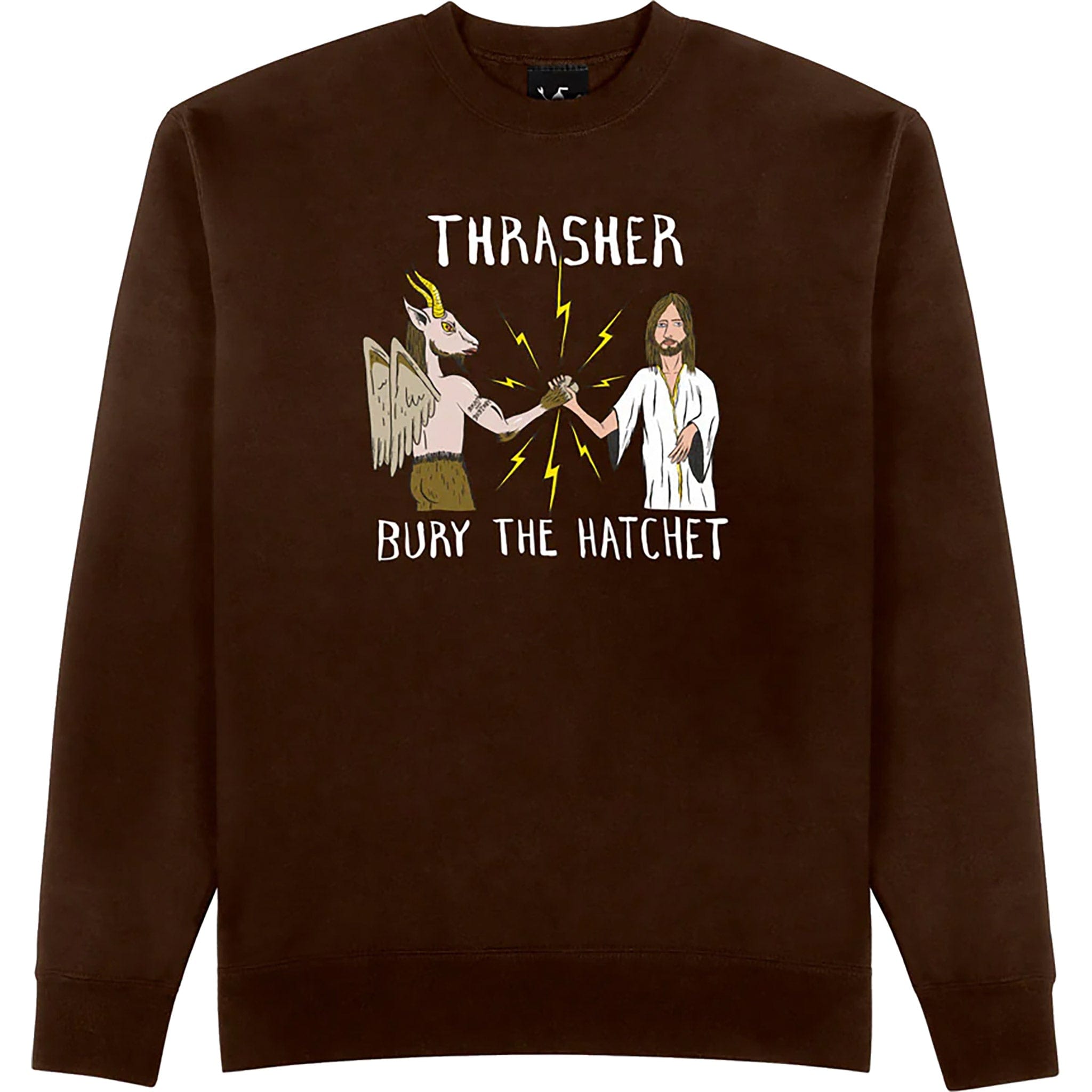 Thrasher X Toy Machine Bury The Hatchet Crewneck Dark Chocolate Sweatshirts