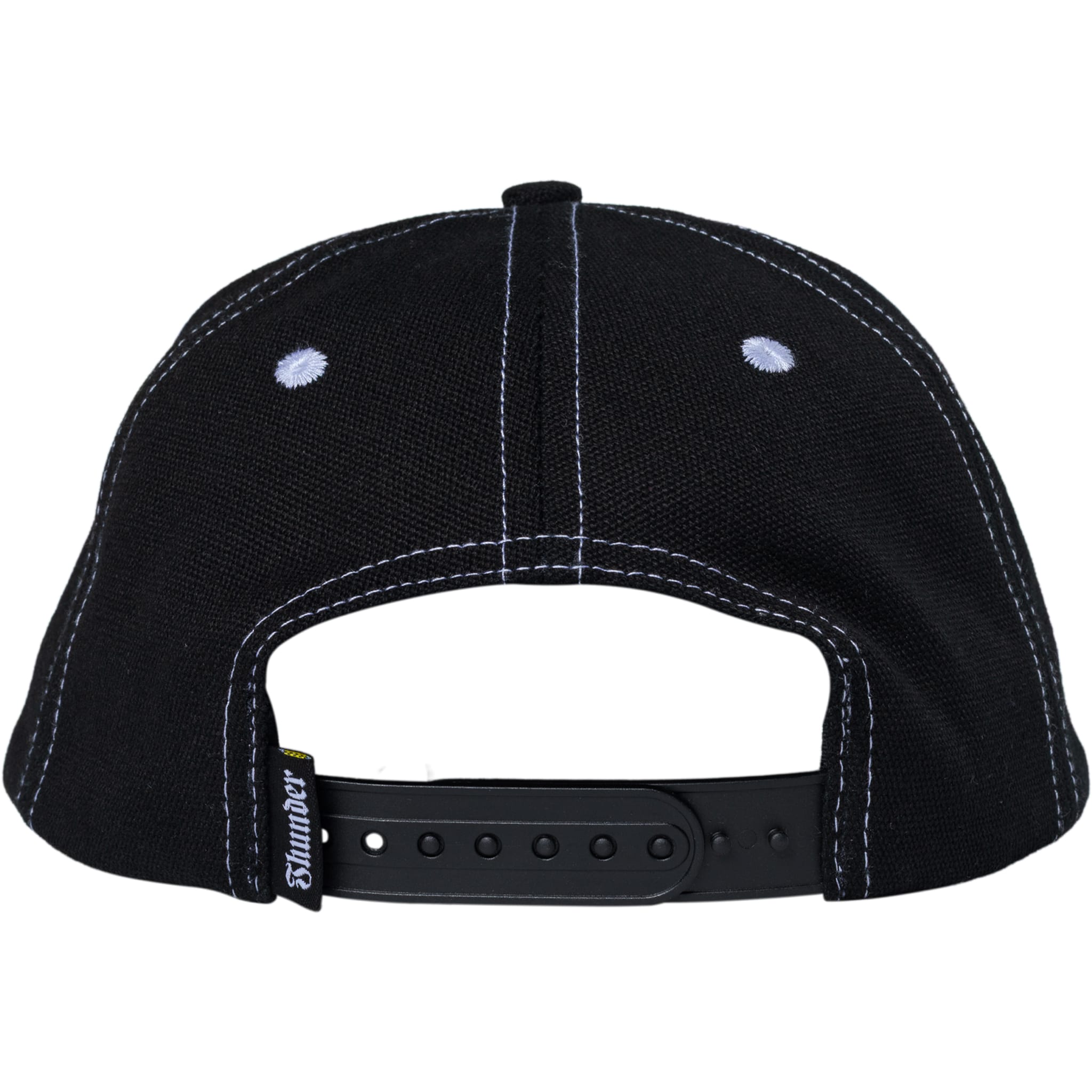 Thunder Vertebrae Script Snapback Hat Black Hats