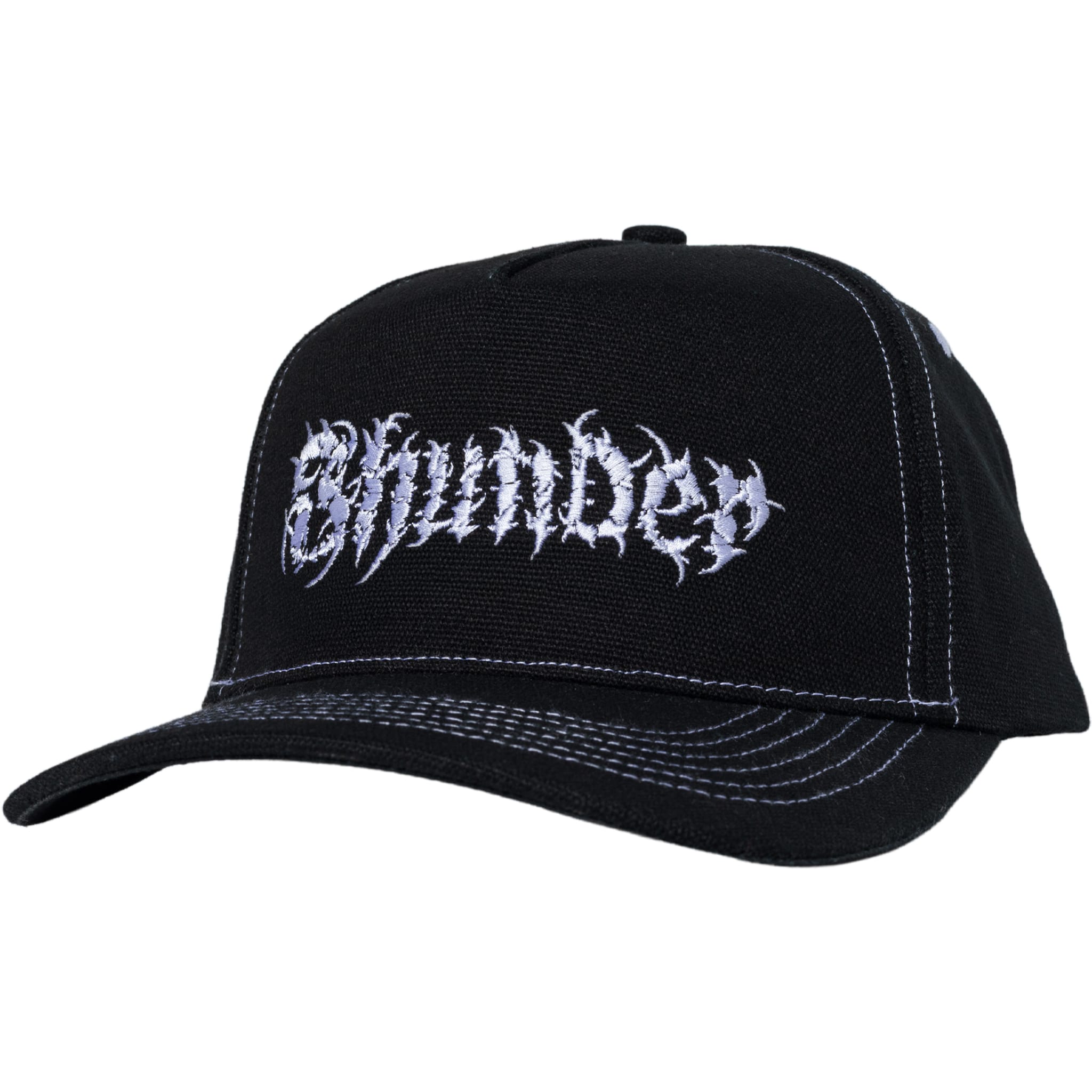 Thunder Vertebrae Script Snapback Hat Black Hats