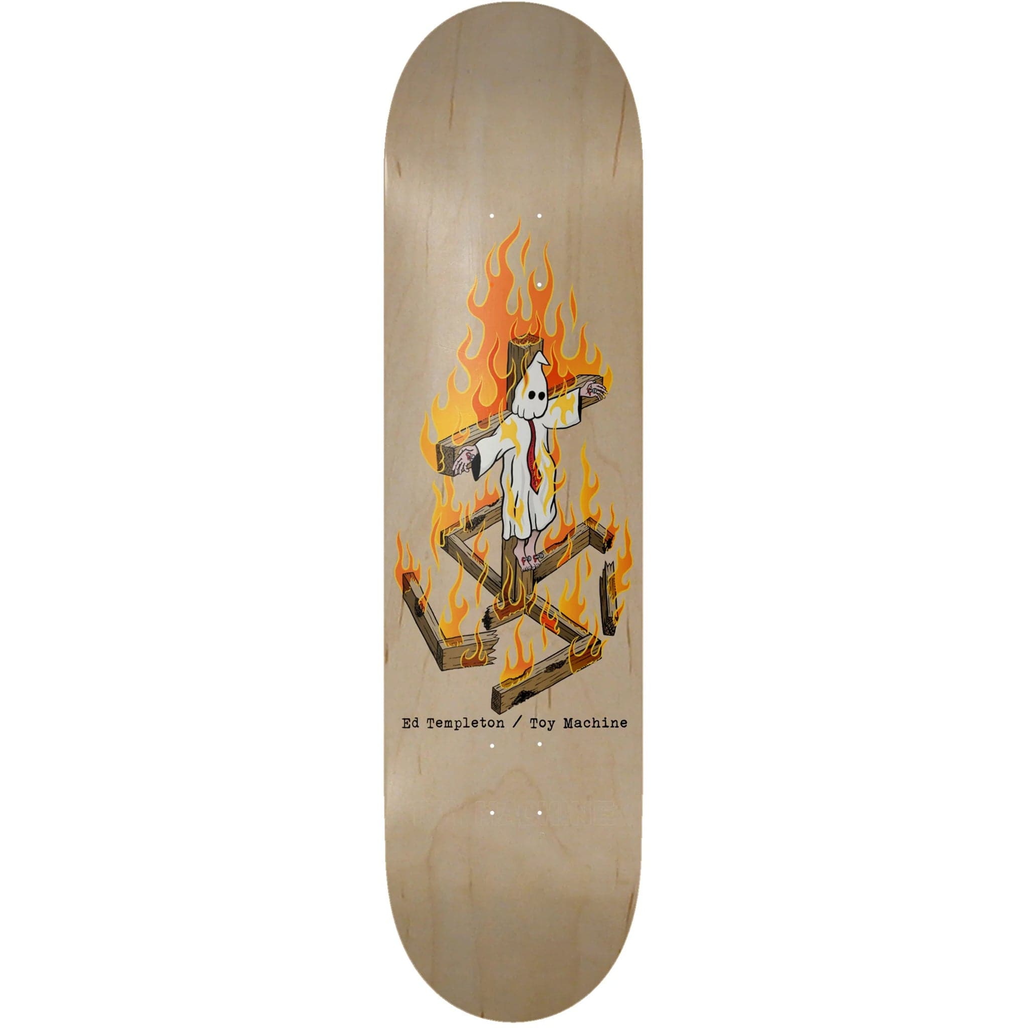 Toy Machine Templeton Charred Cross Skateboard Deck 8.5" Skateboard