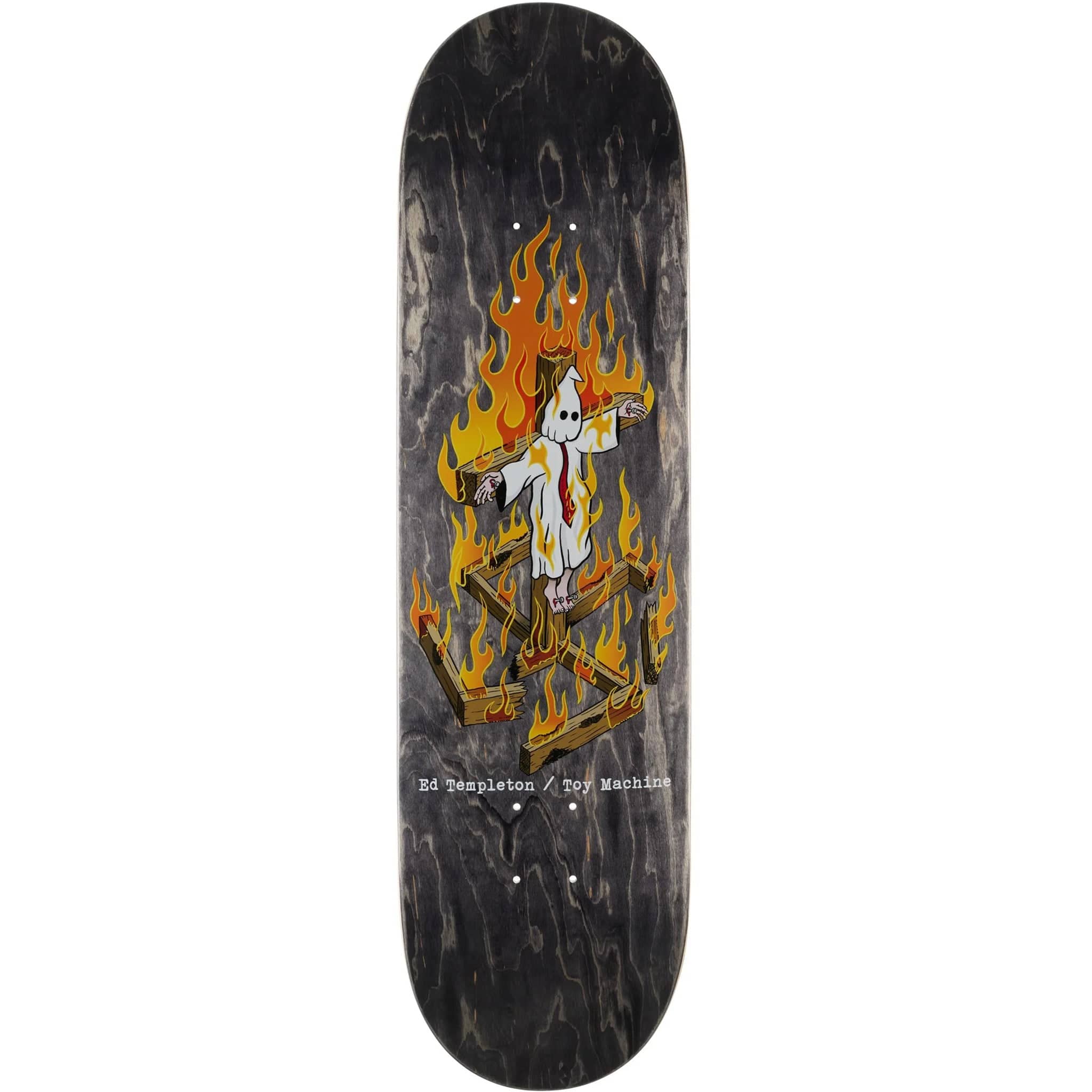 Toy Machine Templeton Charred Cross Skateboard Deck Black Stain 8.5" Skateboard