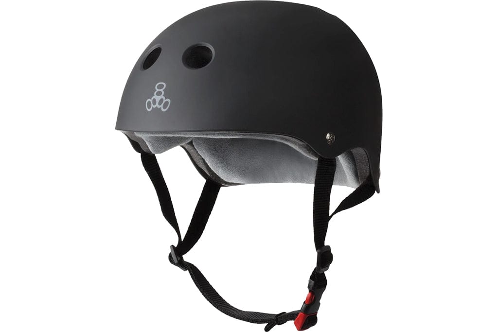 Triple Eight Certified Sweatsaver Helmet Black Rubber Skateboard Helmet