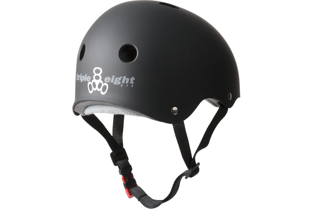 Triple Eight Certified Sweatsaver Helmet Black Rubber Skateboard Helmet