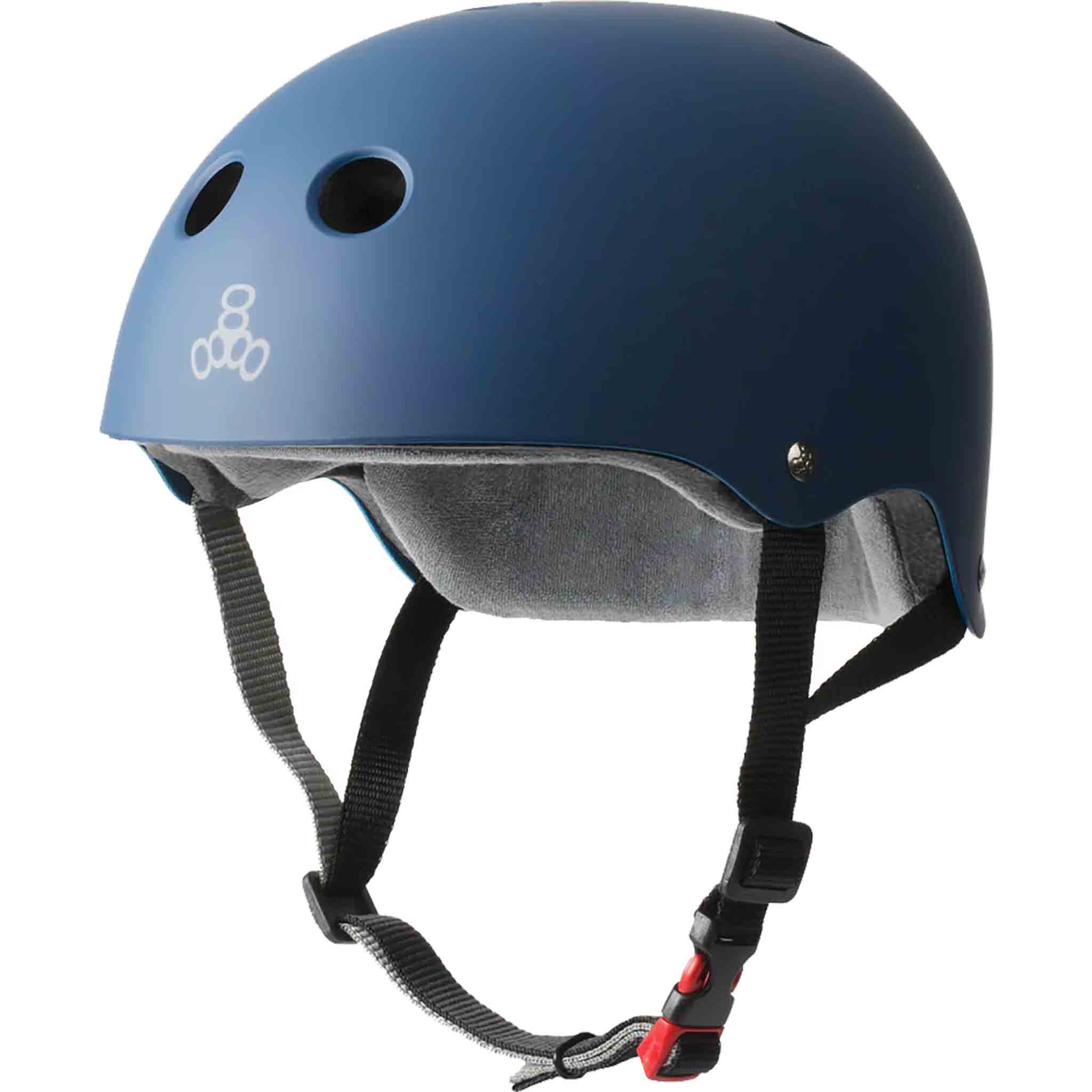 Triple Eight Certified Sweatsaver Helmet Navy Rubber Skateboard Helmet