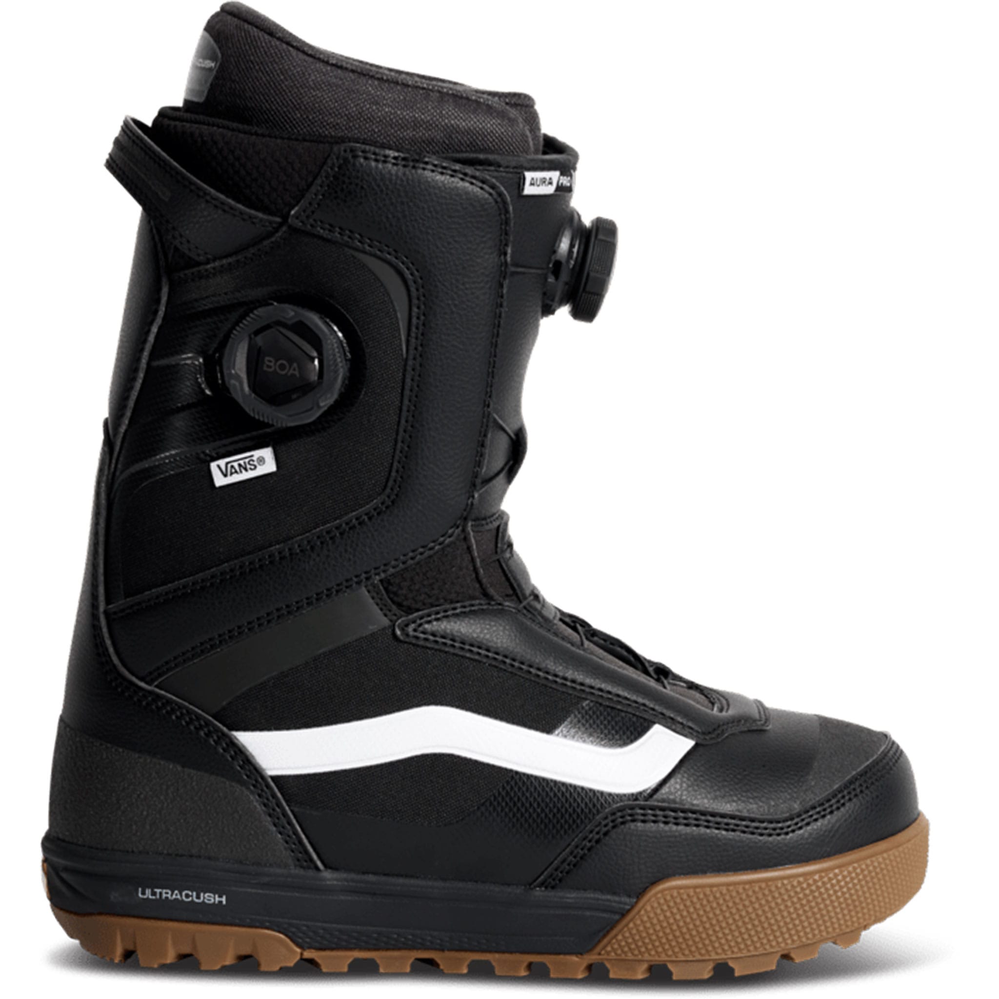 Vans Aura Pro 2.0 Snowboard Boot Black White Gum 2027 Mens Snowboard Boots
