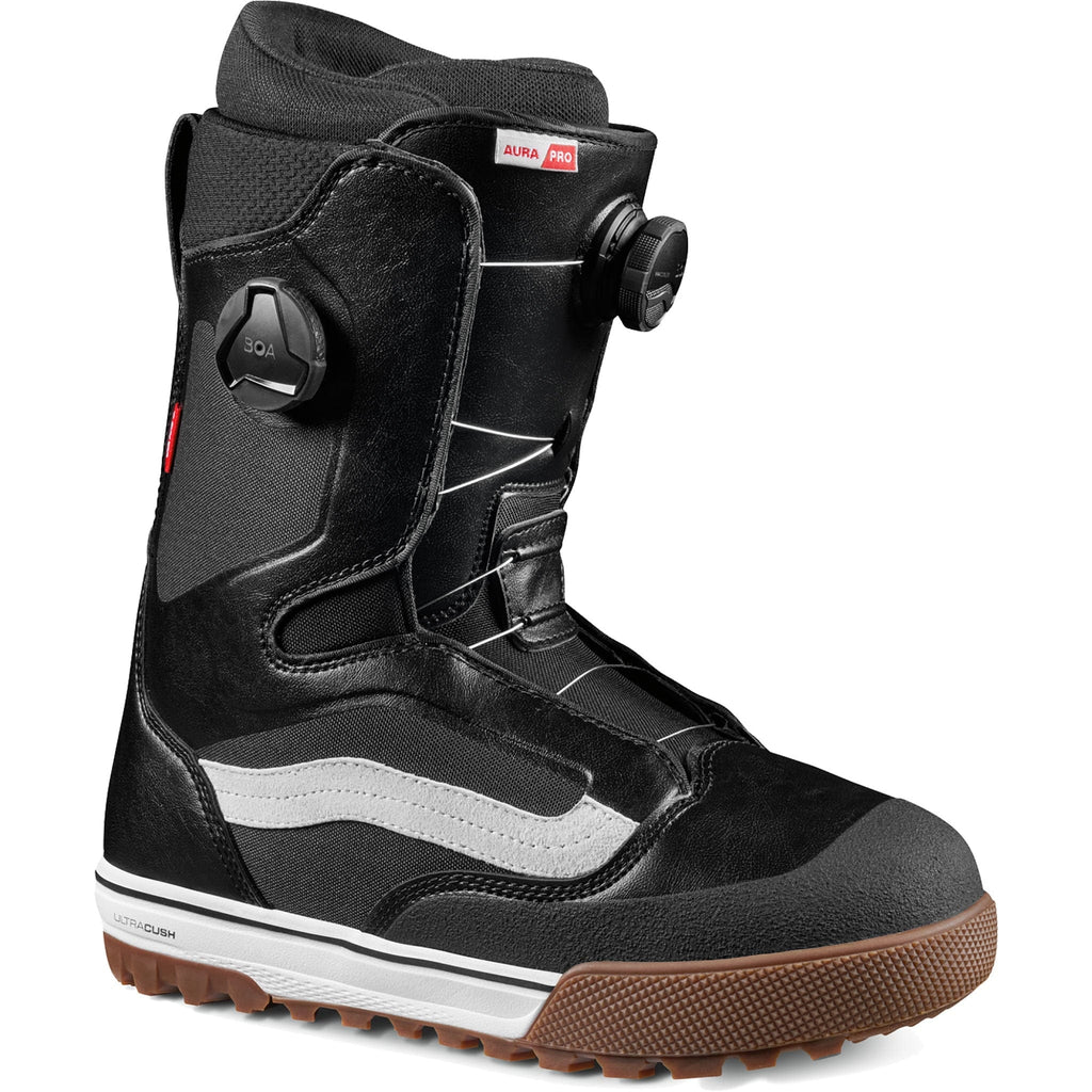 Vans Aura Pro Snowboard Boot Black White 2024 Mens Boots