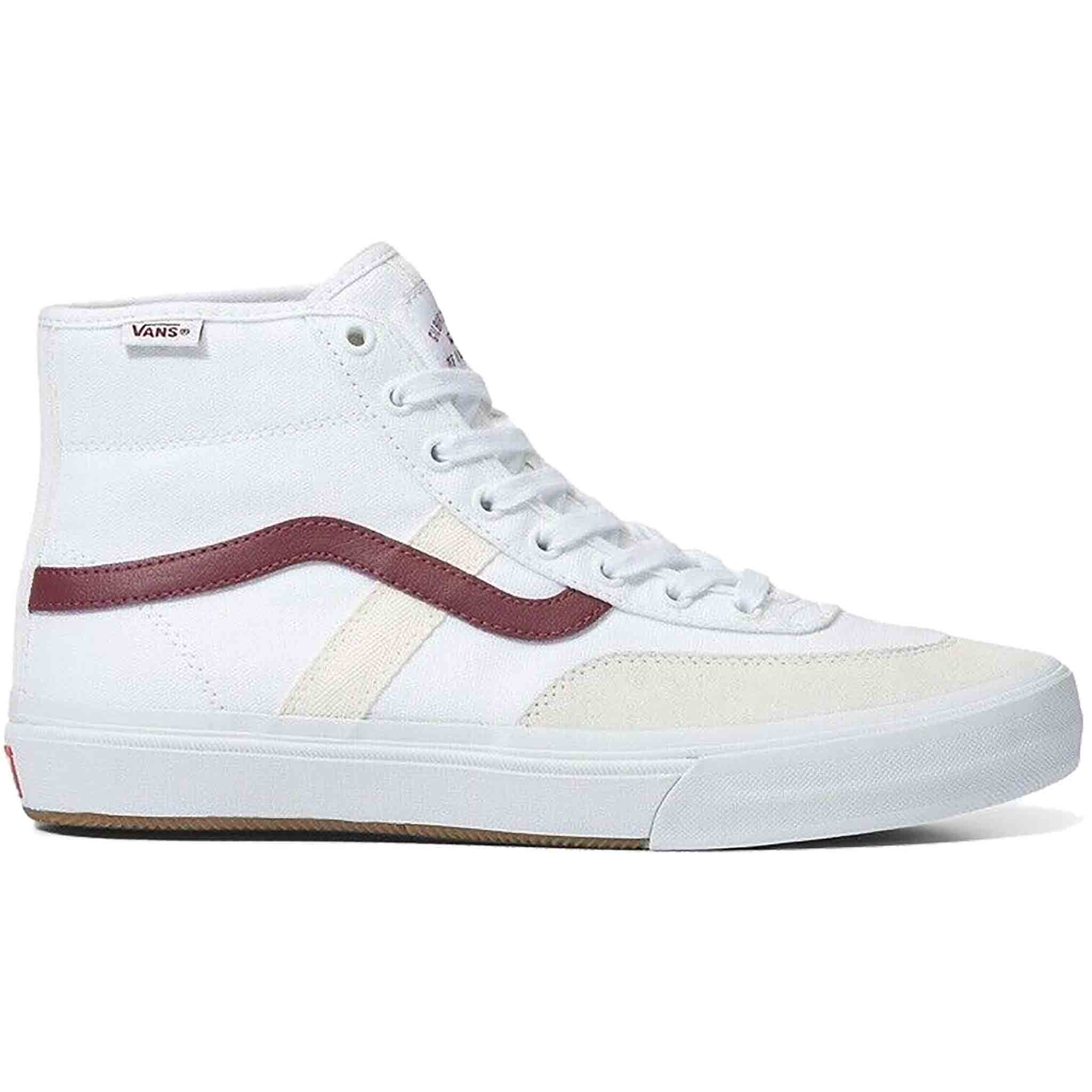 Vans Crockett High White Red Shoes