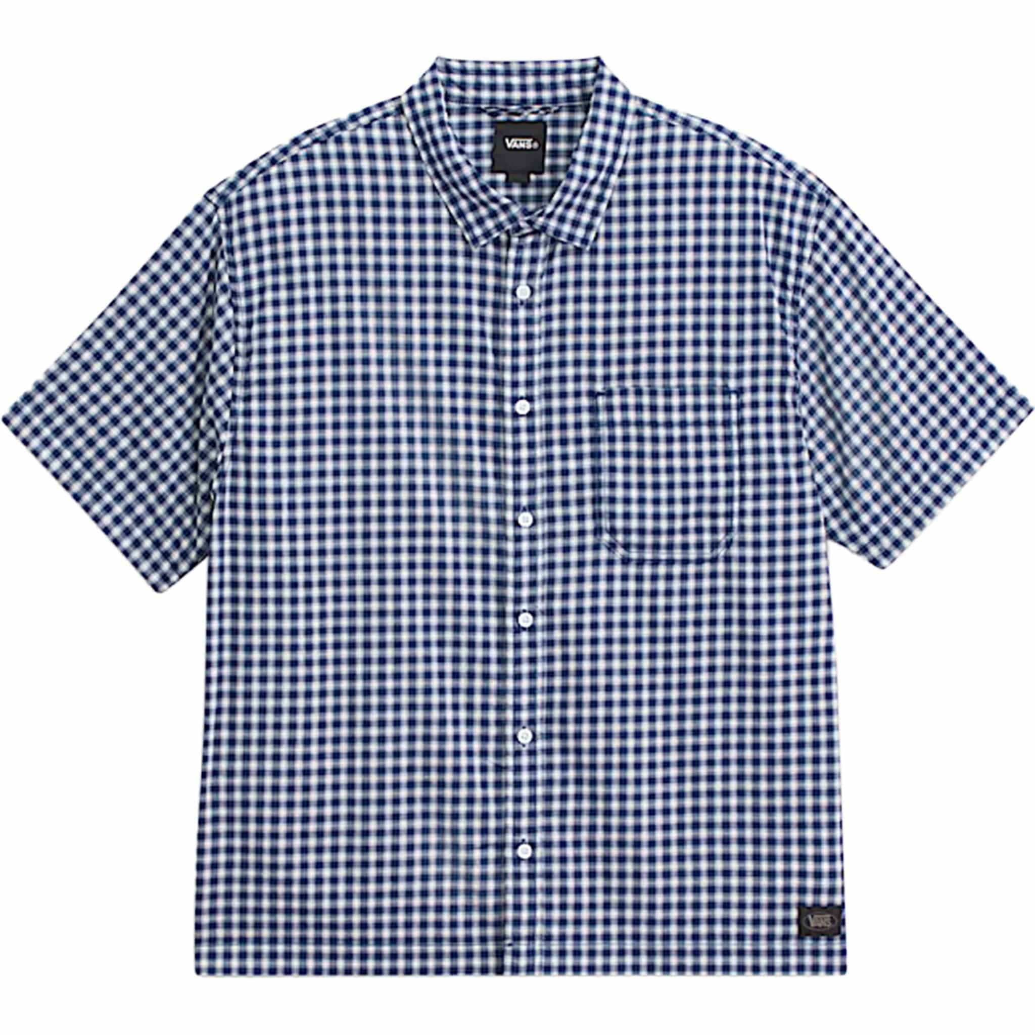 Vans Larkspur Mini Plaid Shirt Deep Indigo Blue Button Up