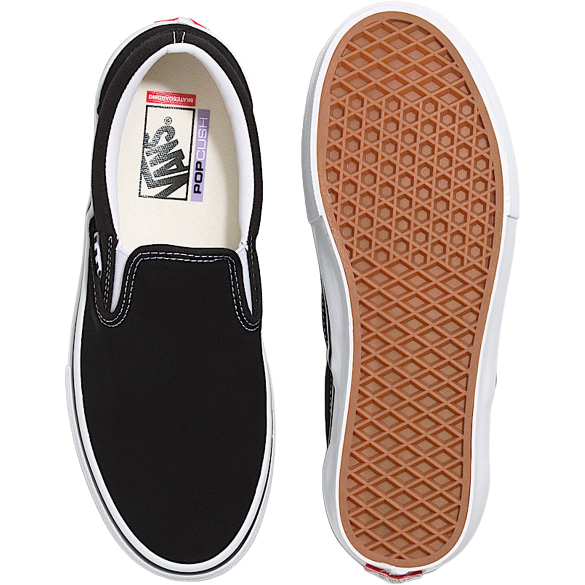 Vans Skate Slip On Shoe Black White Shoes