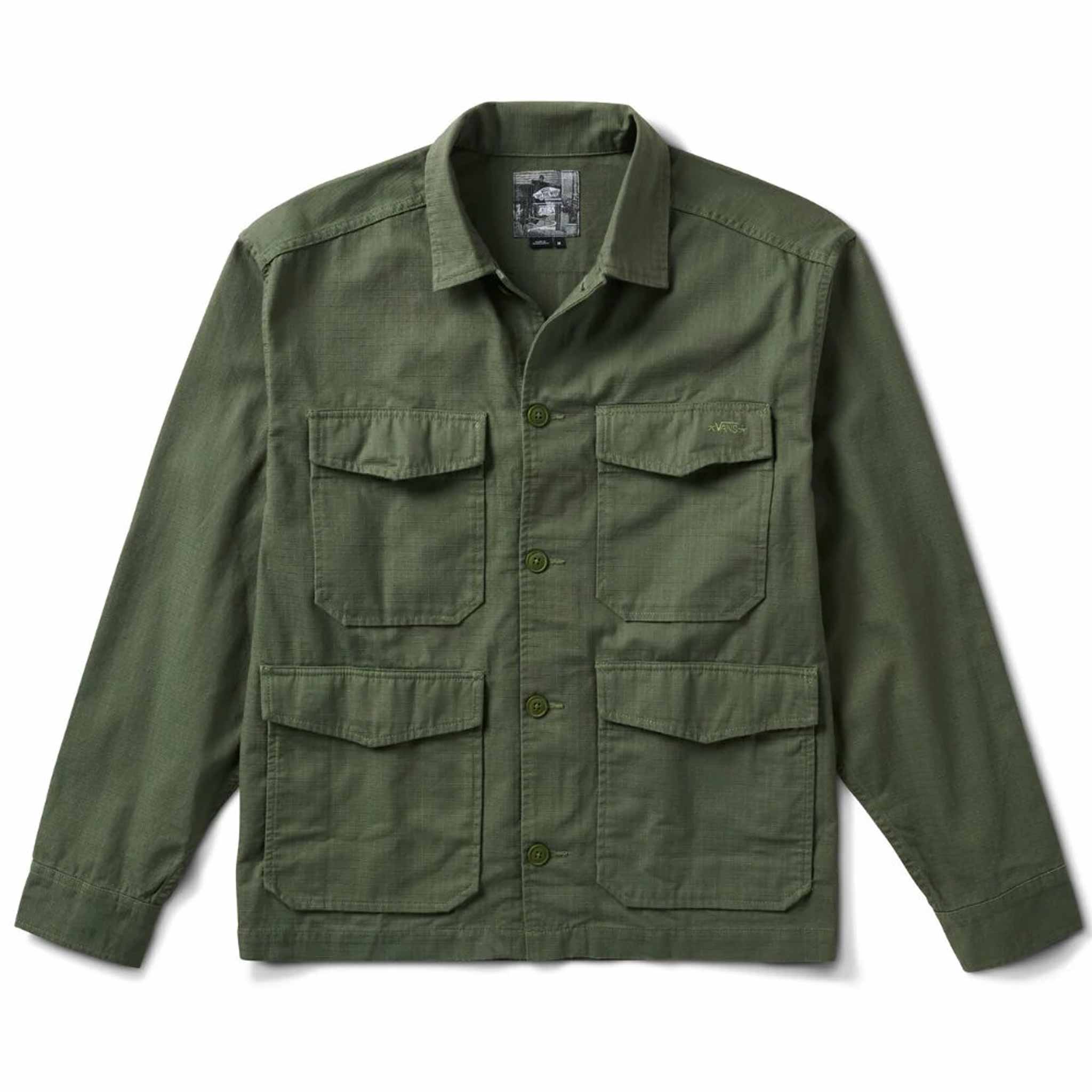 Vans Skate X Atiba Haze Military Overshirt Pine Green Casual Jackets