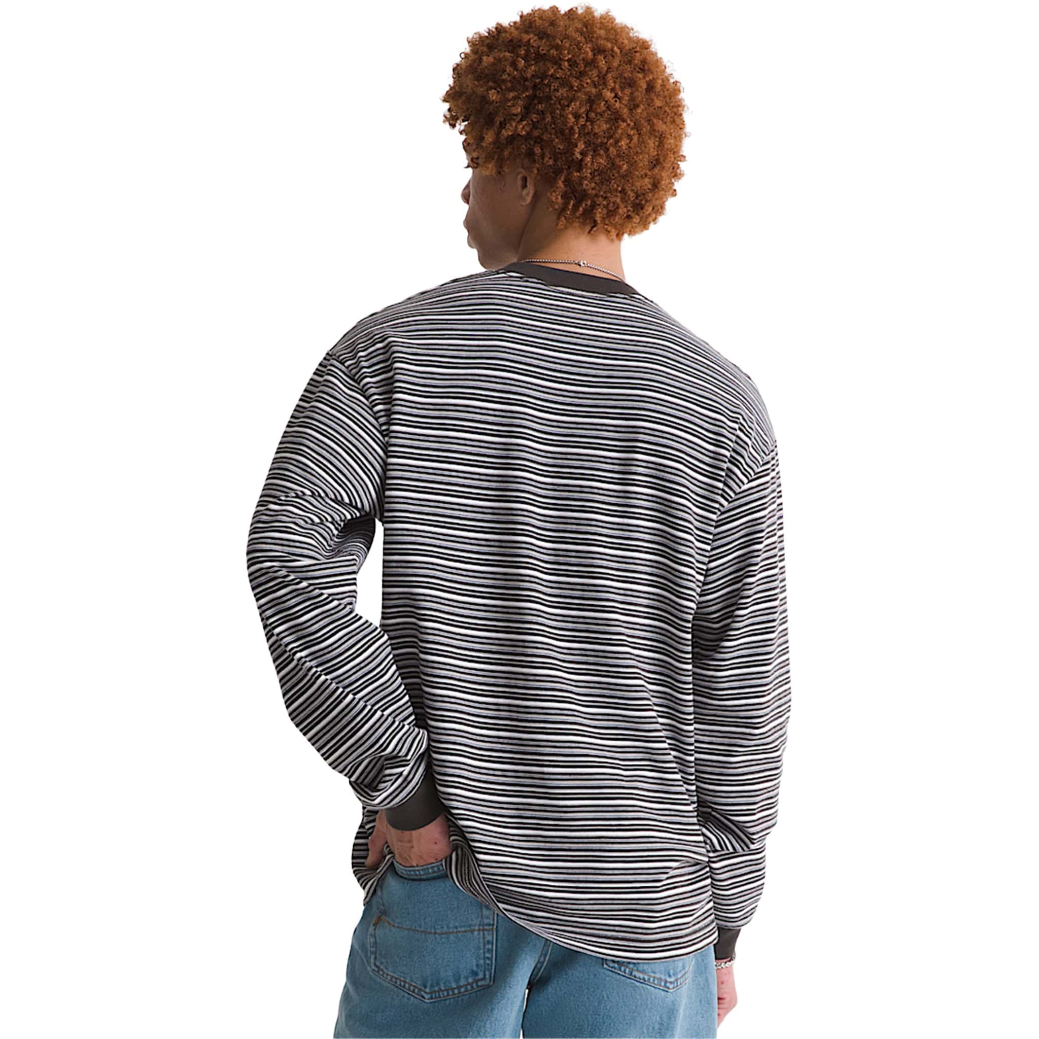 Vans Wesley Stripe Long Sleeve Knit Shirt Faded Black Sweatshirts