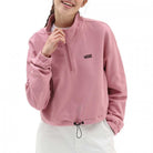 Vans Women's Left Chest Half Zip Fleece Pink Womens Apparel