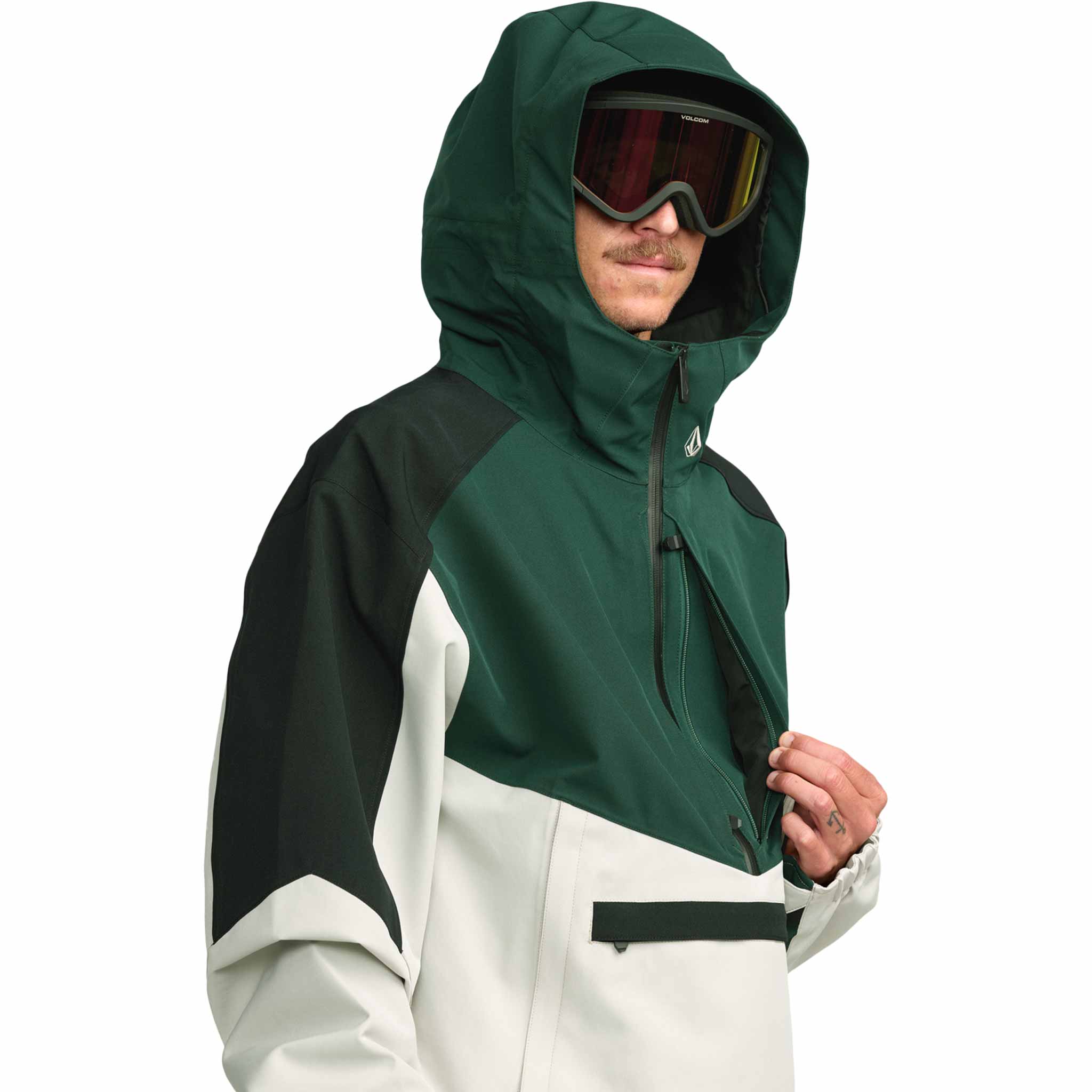 Volcom Brighton Pullover Jacket Stone 2026 Mens Snowboard Coat