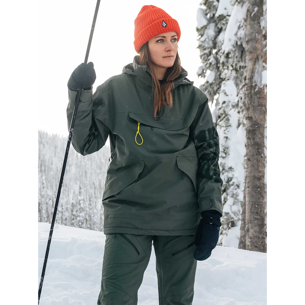 Volcom Insulated Gore Tex Pullover Womens Jacket Eucalyptus 2024 Womens Snowboard Jacket