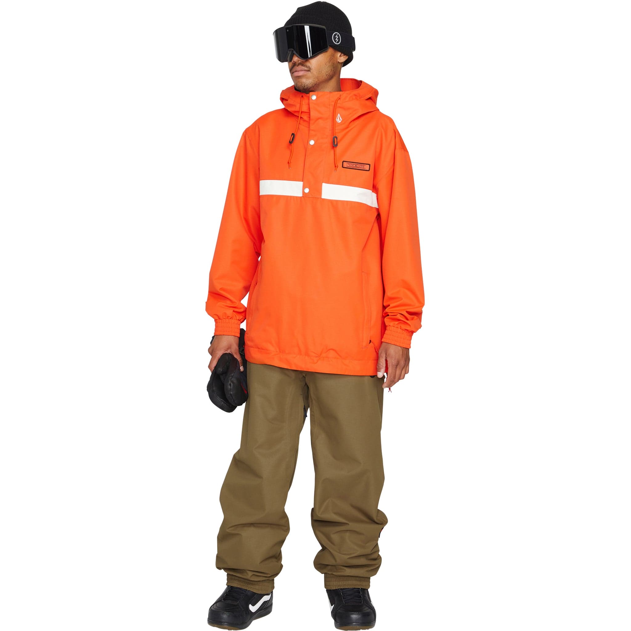 Volcom Longo Pullover Orange Shock Mens Snowboard Coat