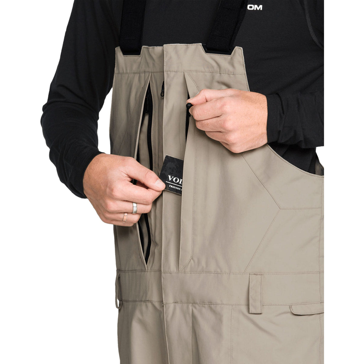 Volcom Rain Gore Bib Overall Khaki 2027 Mens Snowboard Pants