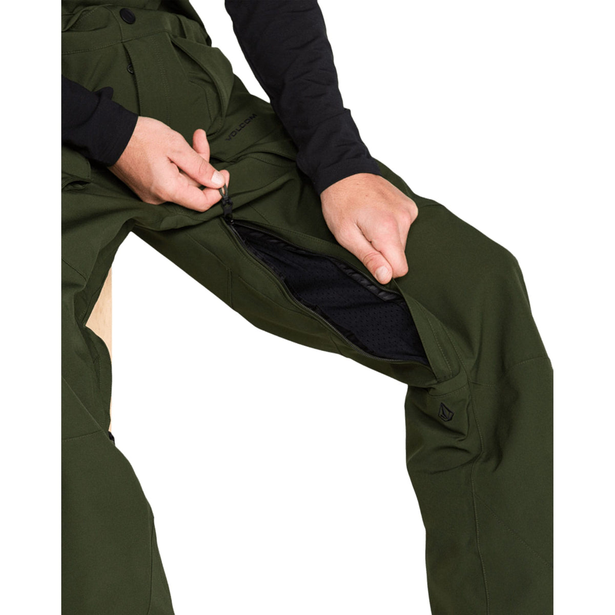 Volcom Roan Bib Overall Dark Green 2027 Mens Snowboard Pants