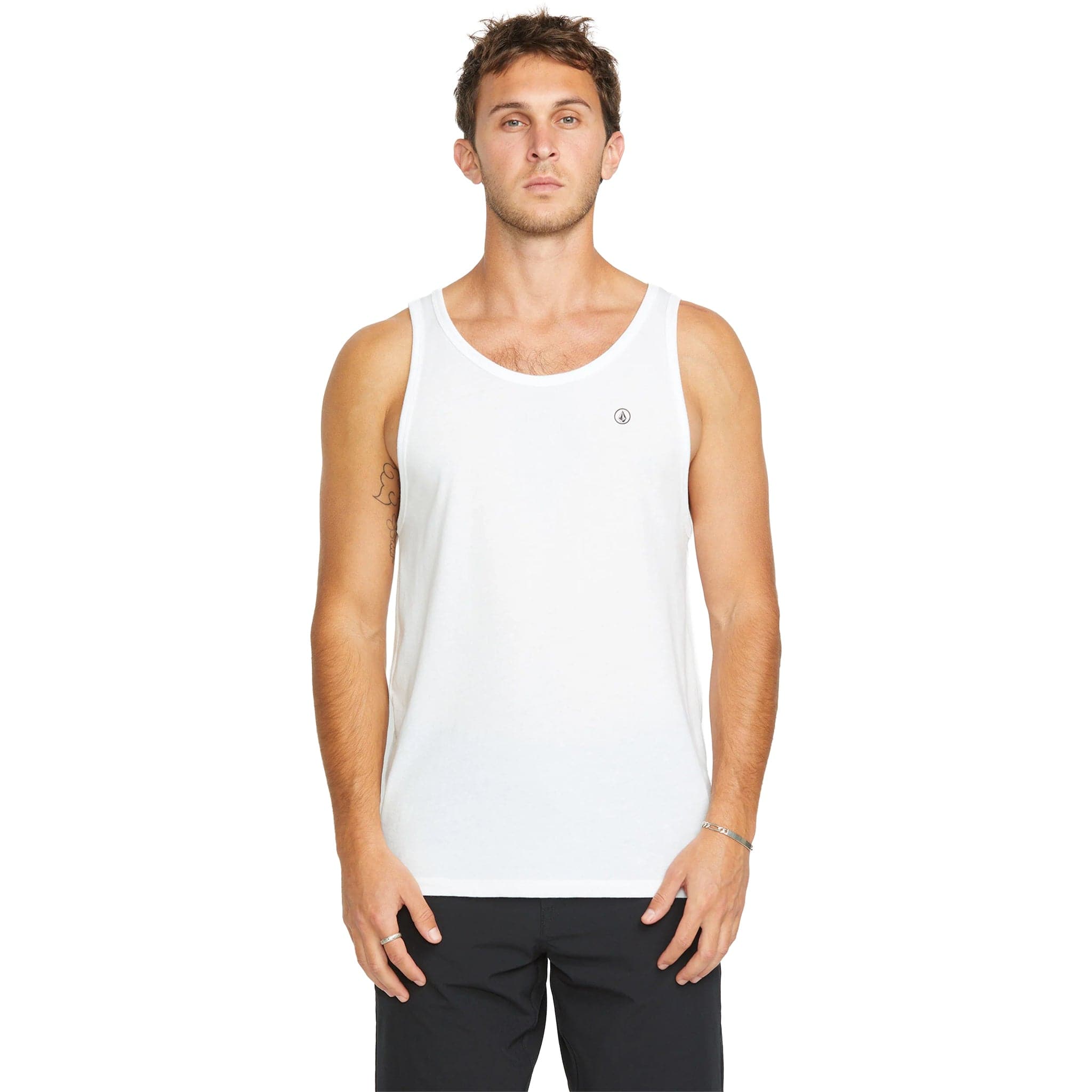 Volcom Solid Heather Tank White T Shirt