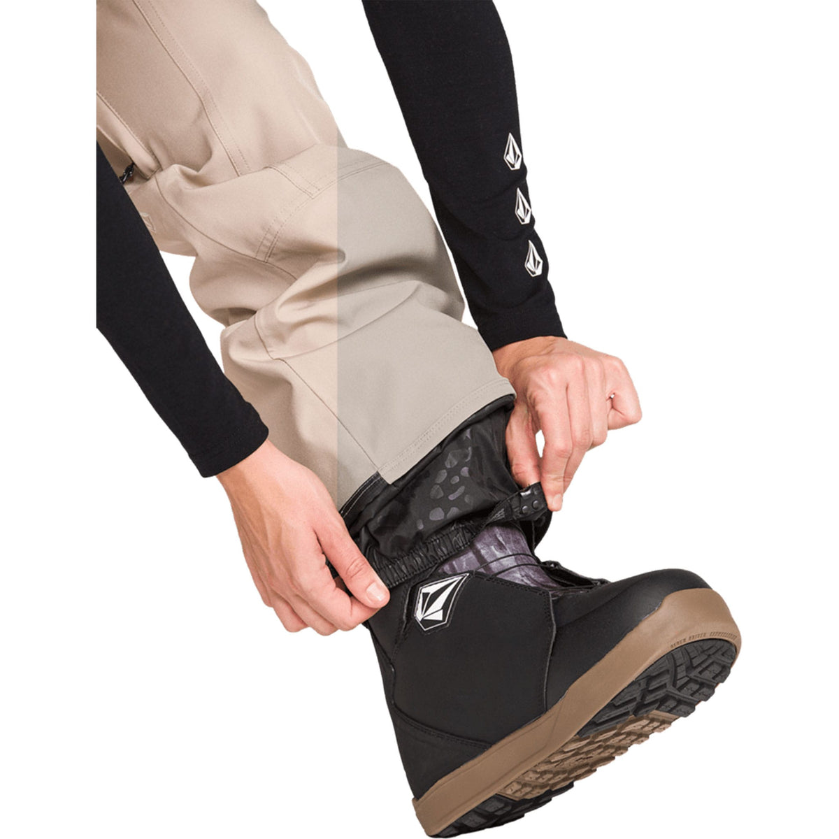 Volcom Women's Pollock Baggy Pant Khaki 2027 Womens Snowboard Pants