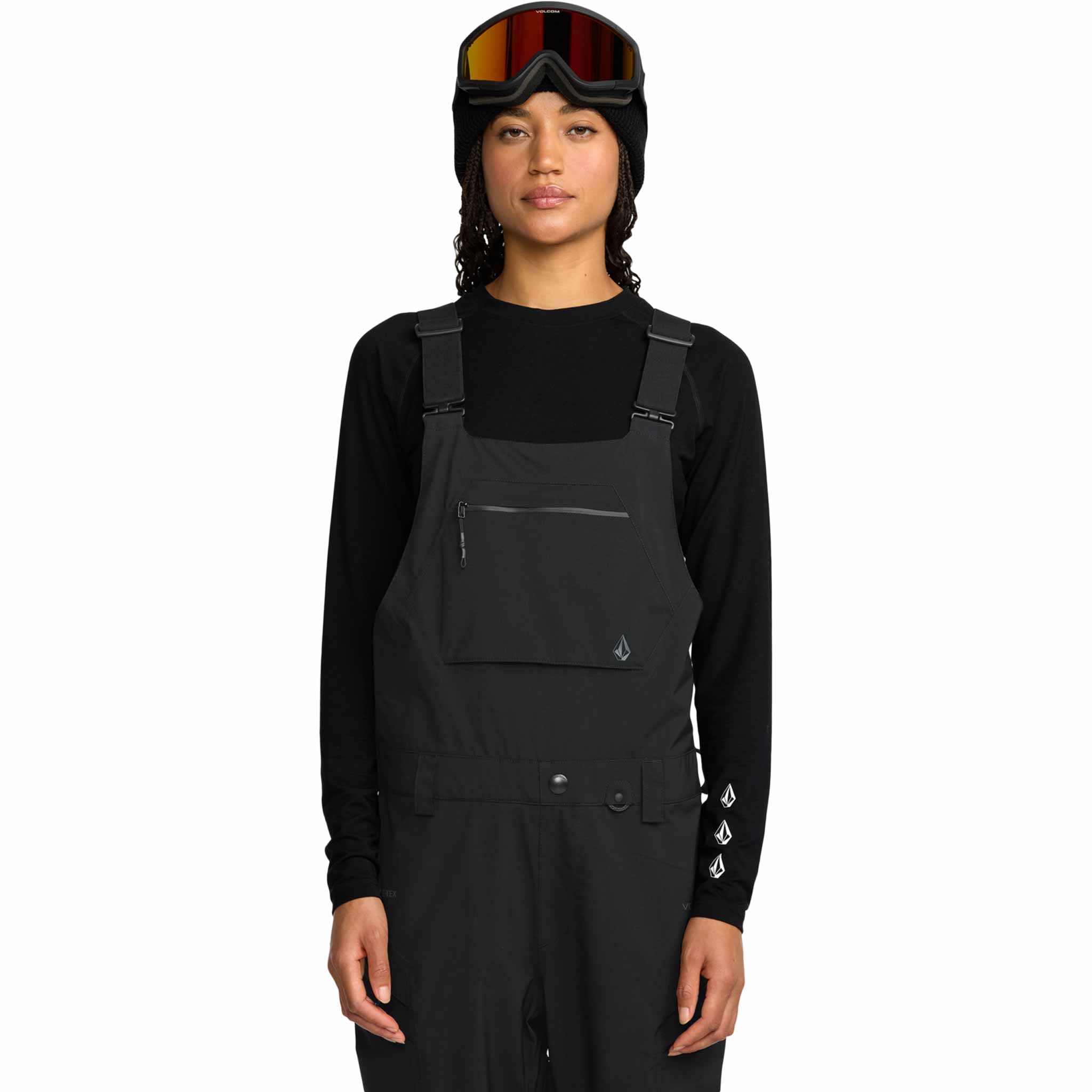 Volcom Womens Ash Stretch Gore Bib Overall Black 2026 Womens Snowboard Pants