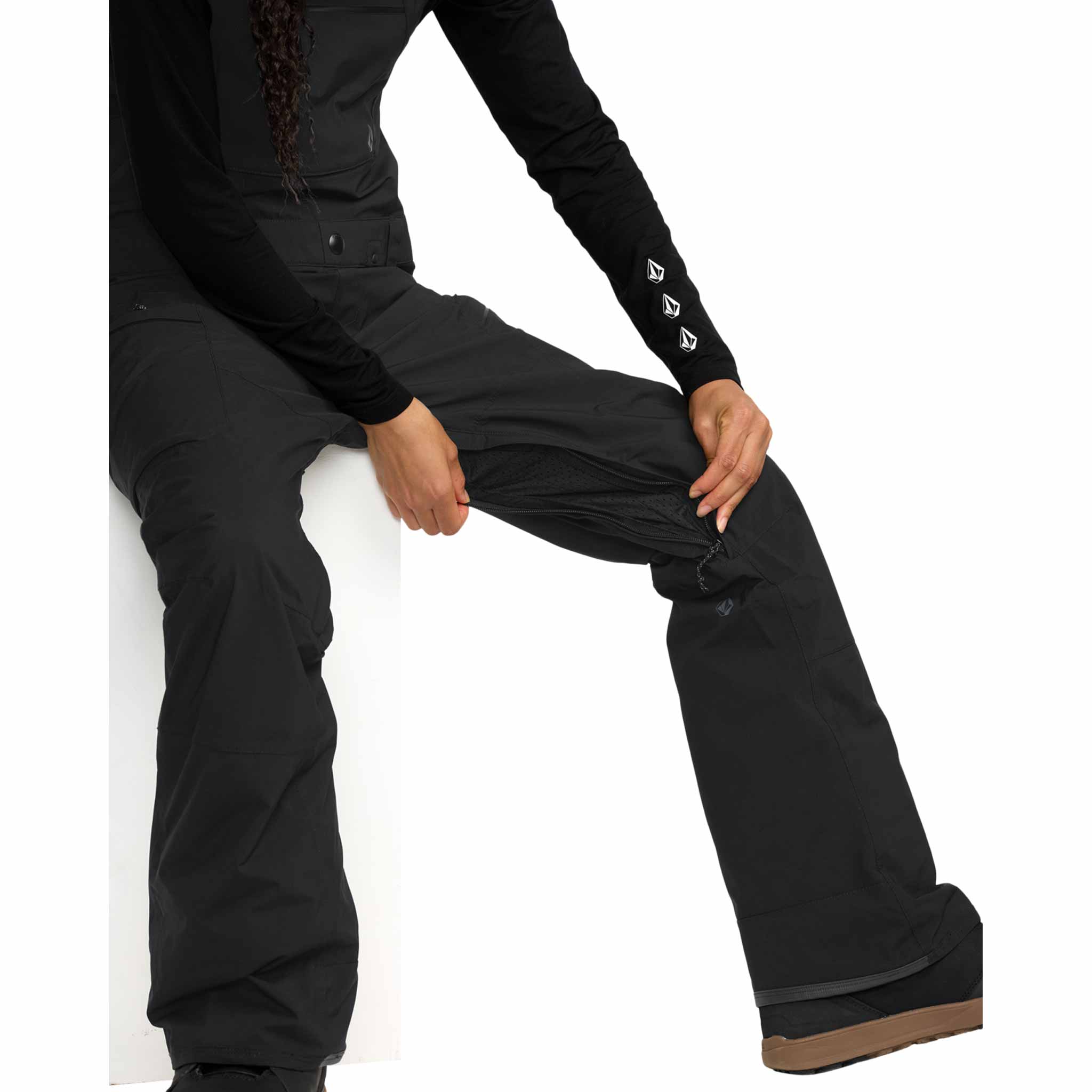 Volcom Womens Ash Stretch Gore Bib Overall Black 2026 Womens Snowboard Pants