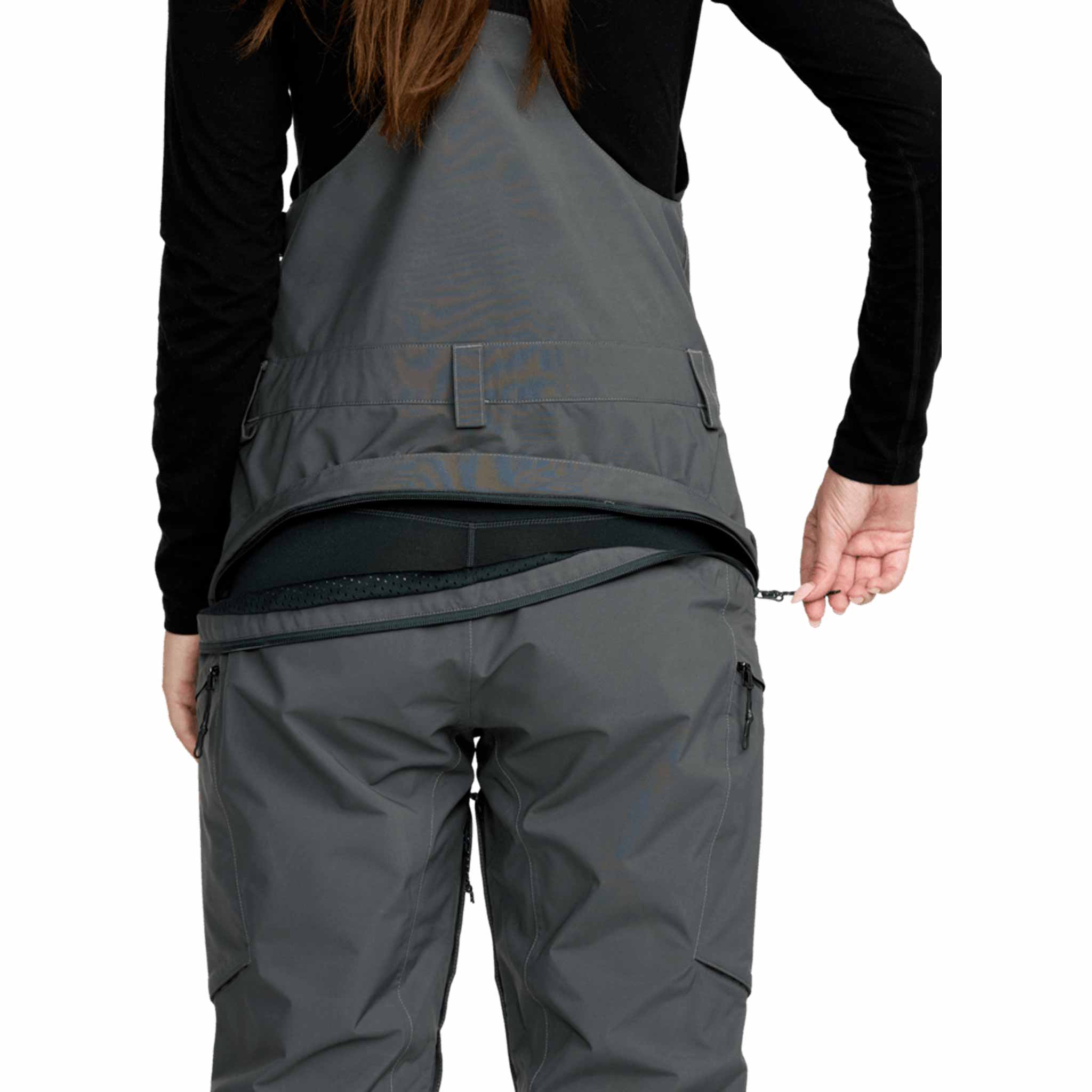 Volcom Womens Ash Stretch Gore Bib Overall Dark Grey 2026 Womens Snowboard Pants