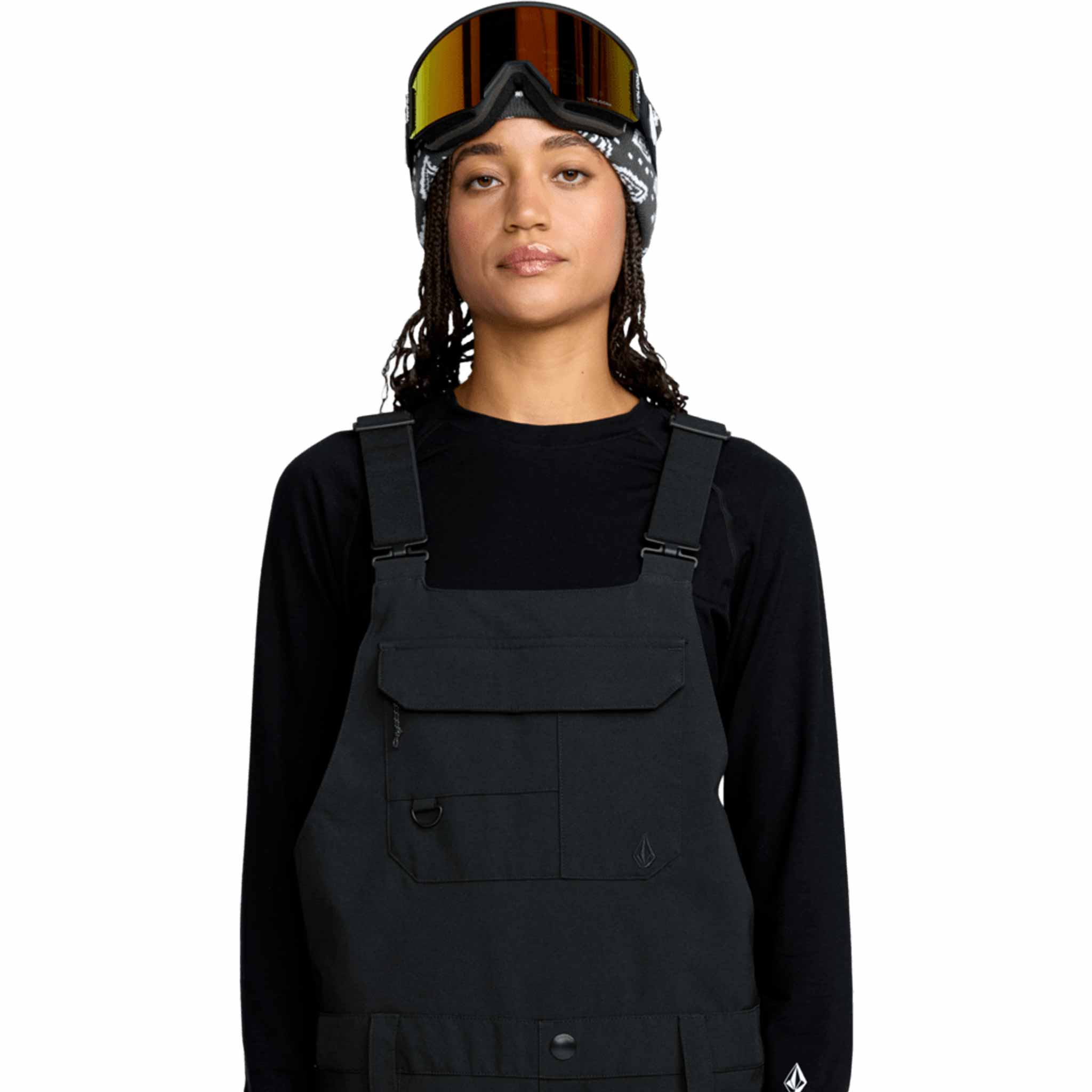 Volcom Womens Creston 3D Stretch Bib Overall Black 2026 Womens Snowboard Pants