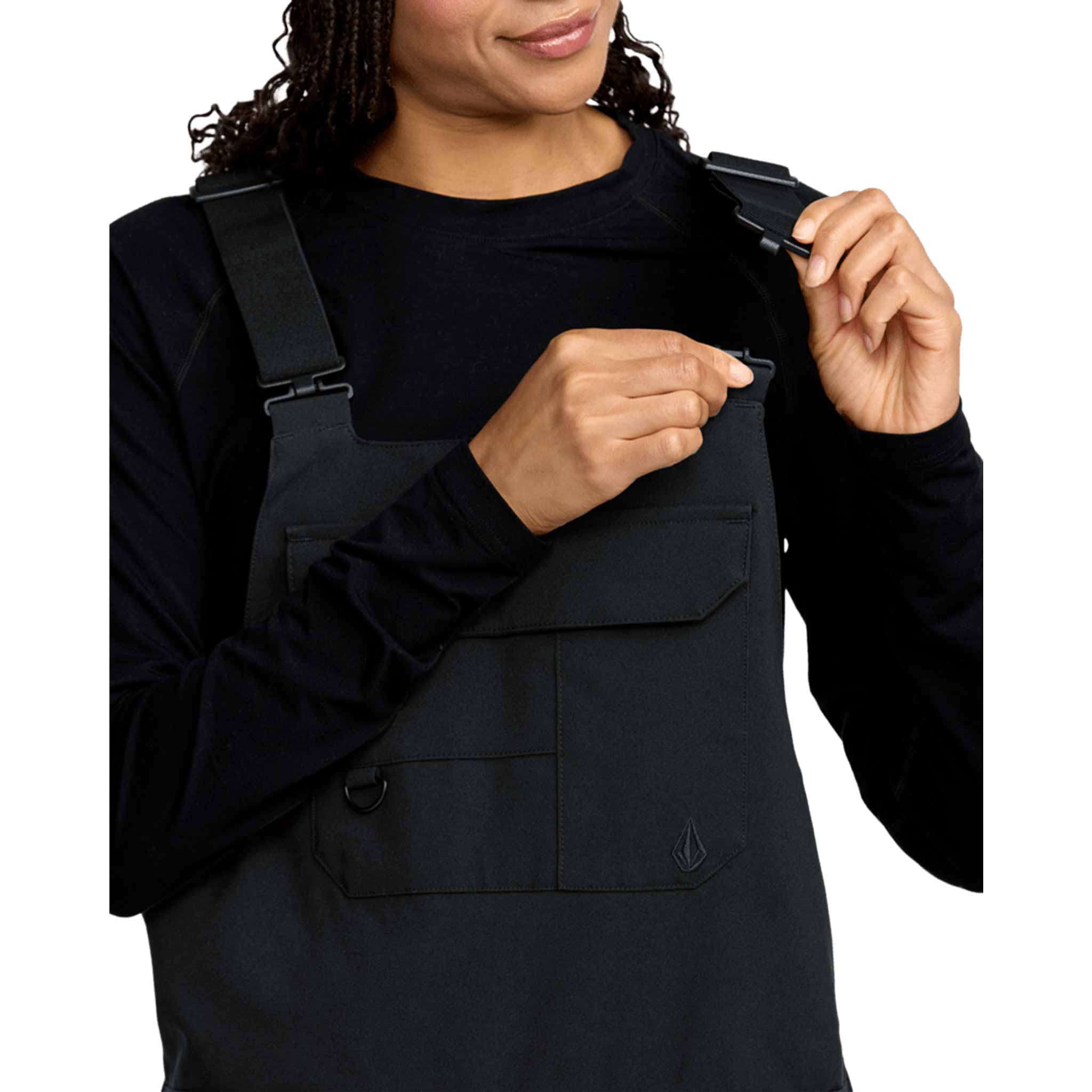 Volcom Womens Creston 3D Stretch Bib Overall Black 2026 Womens Snowboard Pants