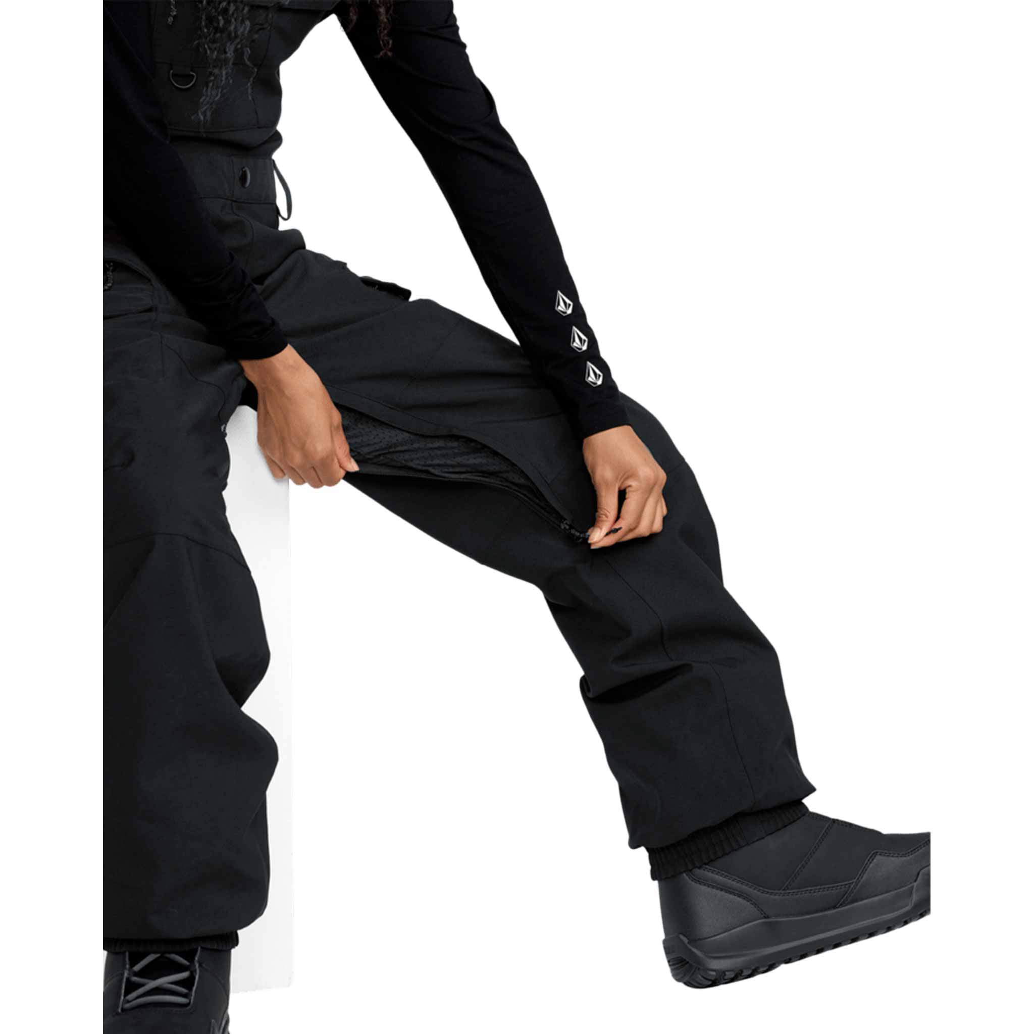 Volcom Womens Creston 3D Stretch Bib Overall Black 2026 Womens Snowboard Pants