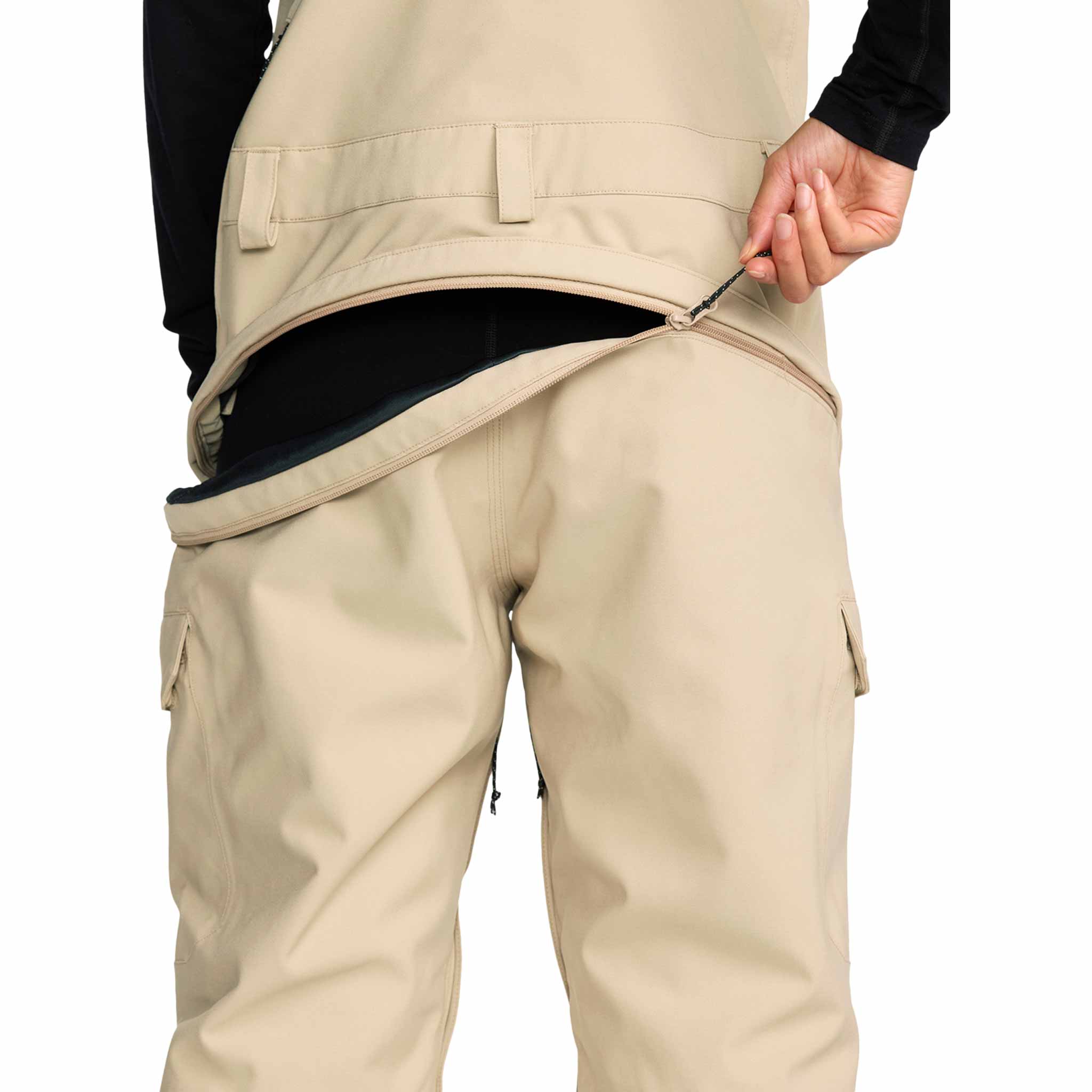 Volcom Womens Creston 3D Stretch Bib Overall Oatmeal 2026 Womens Snowboard Pants